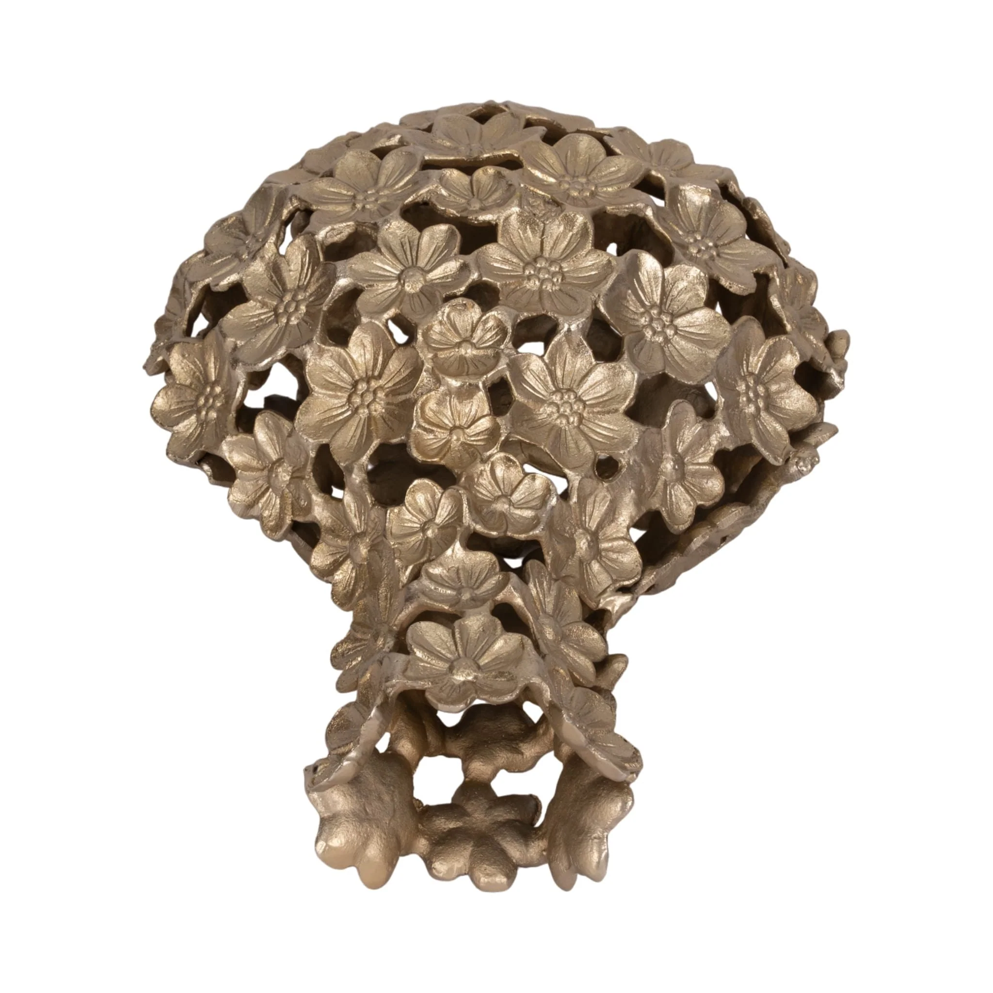 Metal, 15" Cut-out Flower Vase, Champagne - Image 6