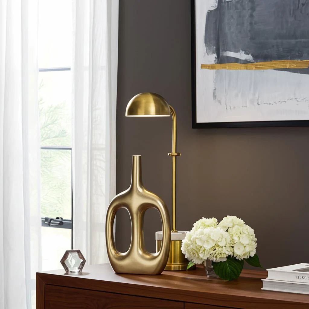 Metal,15" Hollow Handles Vase,champagne - Image 12