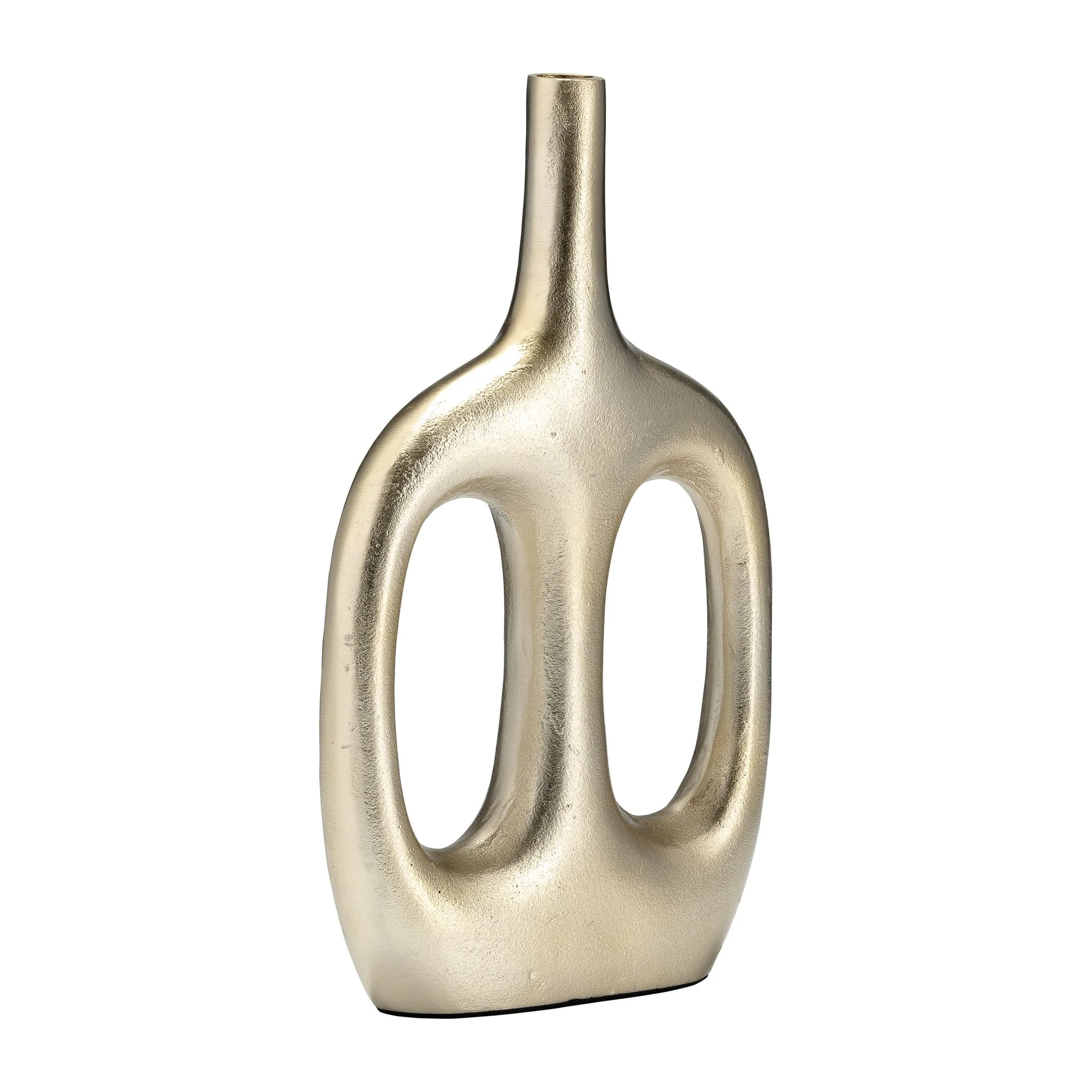 Metal,15" Hollow Handles Vase,champagne - Image 2