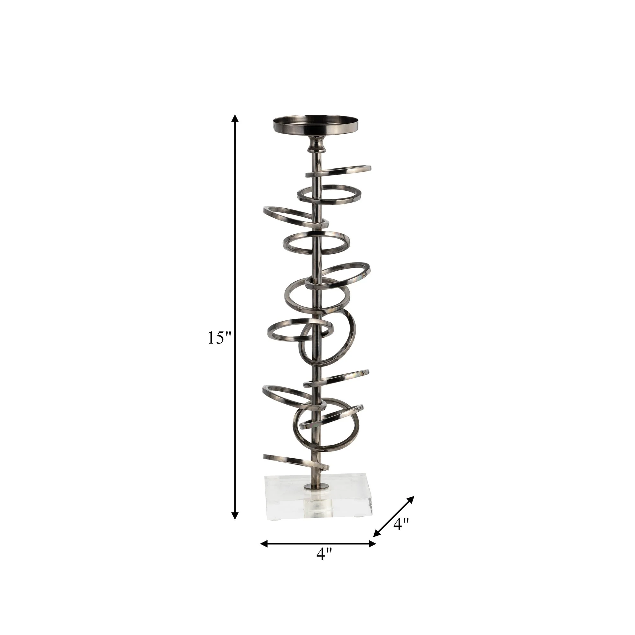 Metal, 15" Ring Toss On Acrylic Candleholder, Gunm - Image 8