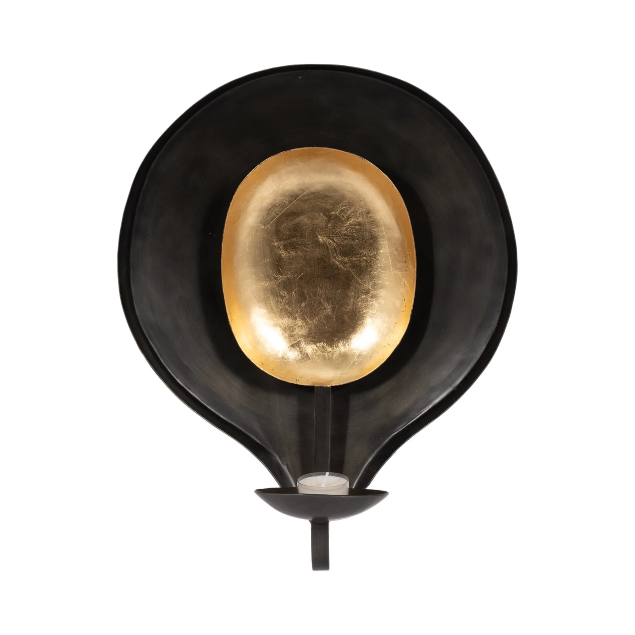 Metal, 15" Round Votive Holder, Black/gold - Image 2