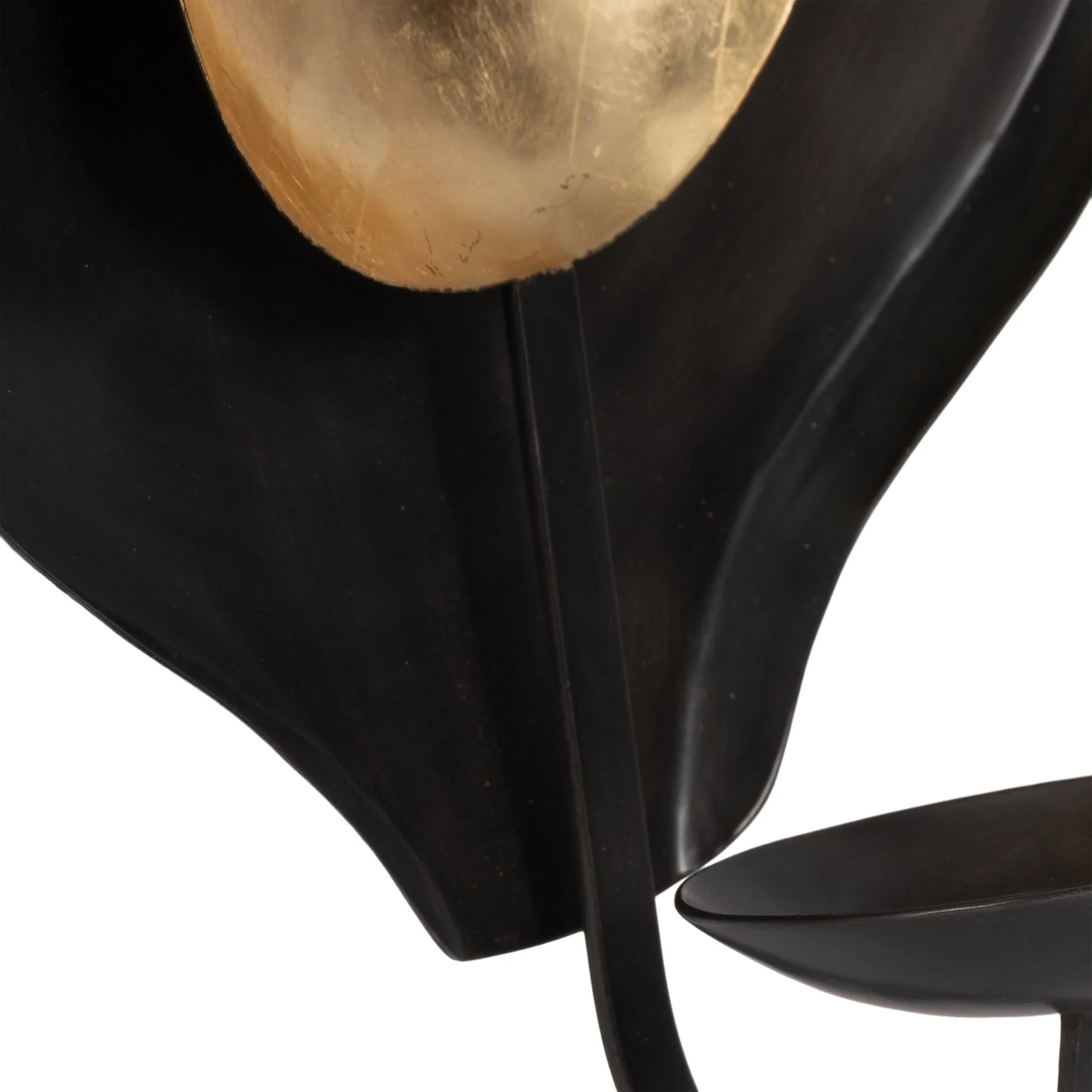 Metal, 15" Round Votive Holder, Black/gold - Image 6