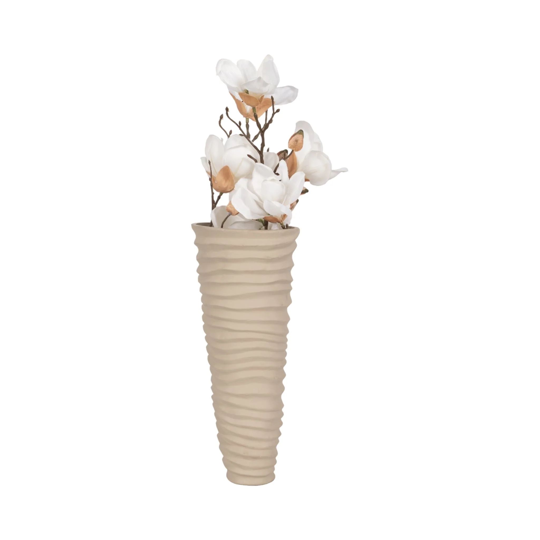 Metal 15", Rugged Vase, Ivory/nickel - Image 2