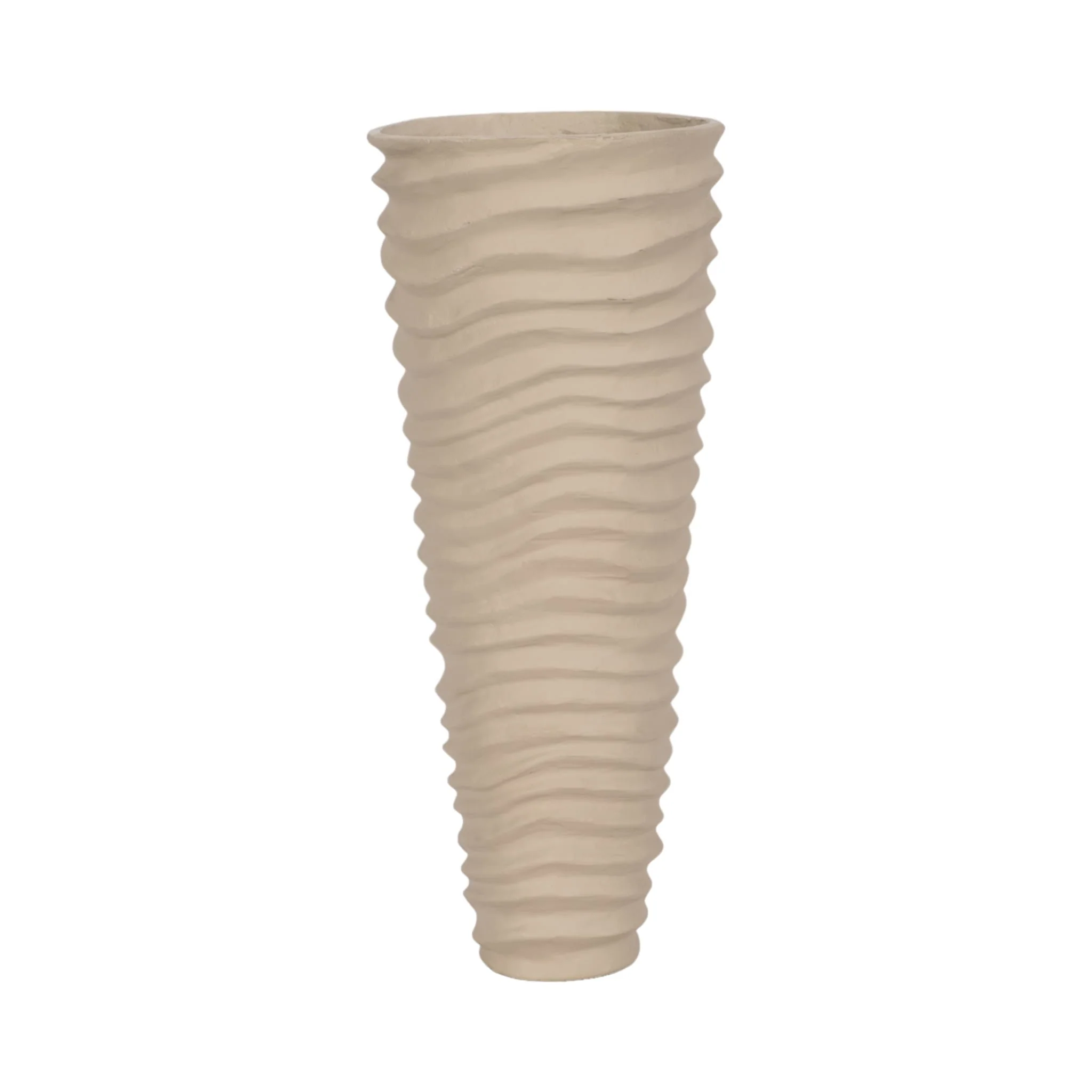 Metal 15", Rugged Vase, Ivory/nickel - Image 3