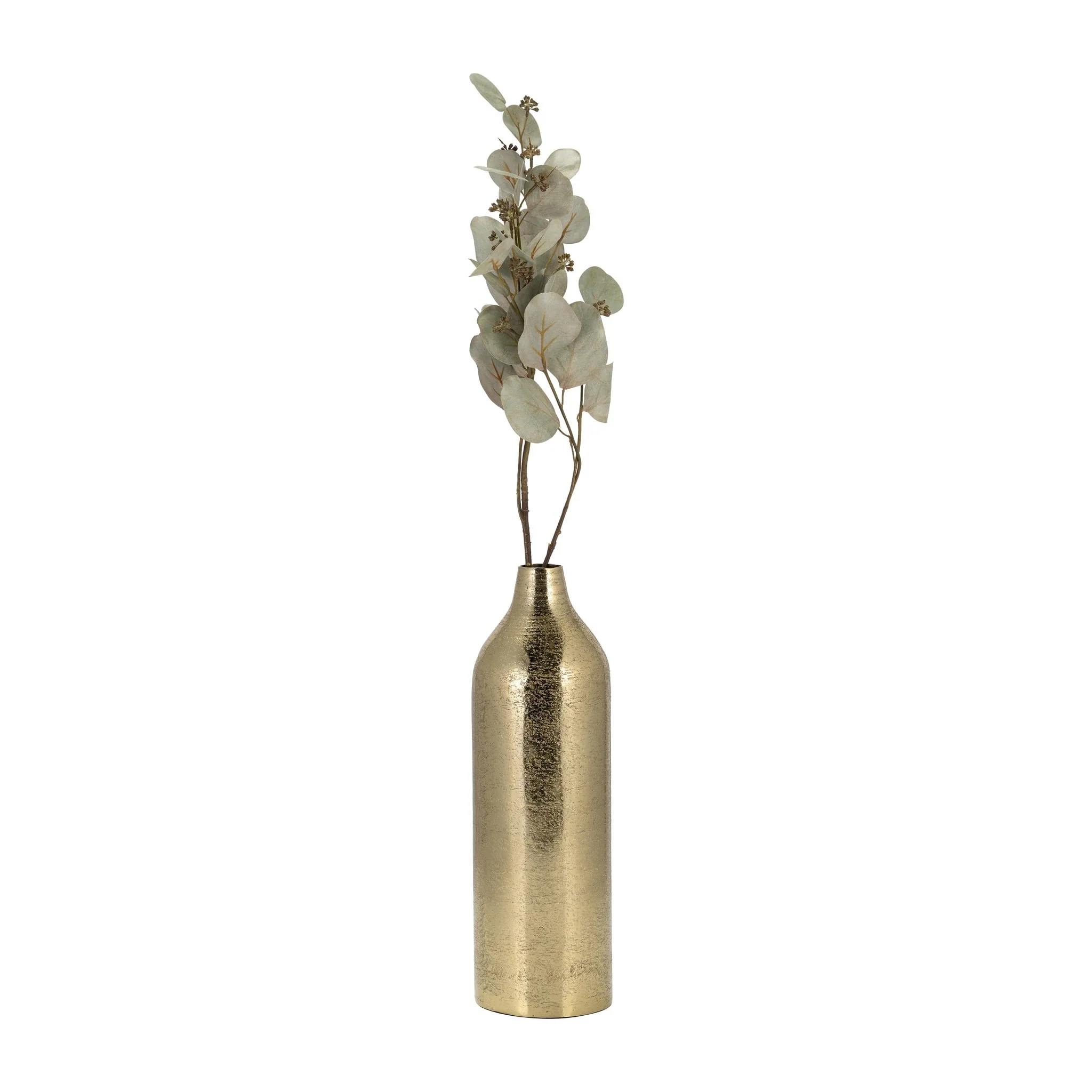 Metal, 15"h Cylinder Vase, Gold - Image 2