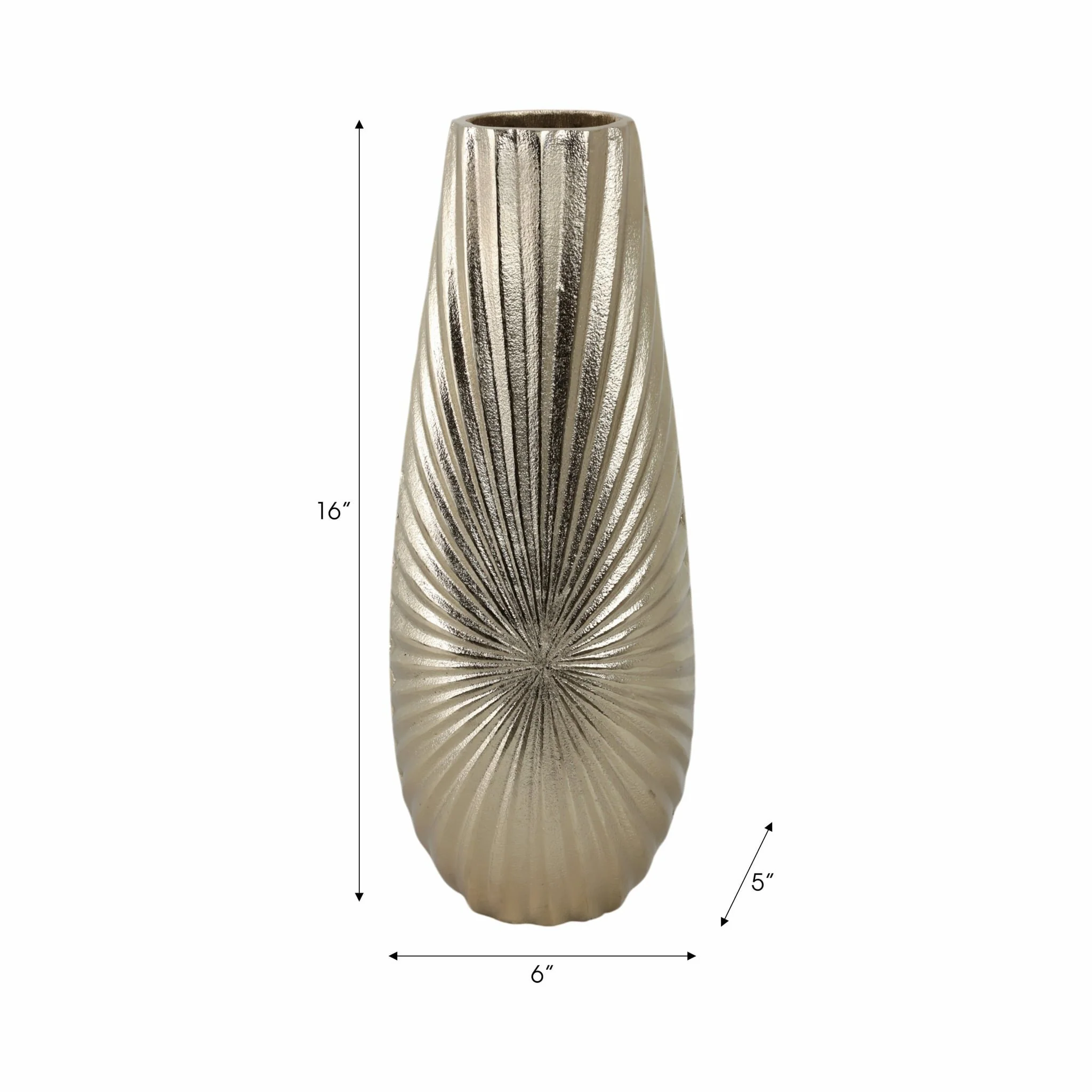 Metal, 16" Burst Vase, Champagne - Image 8