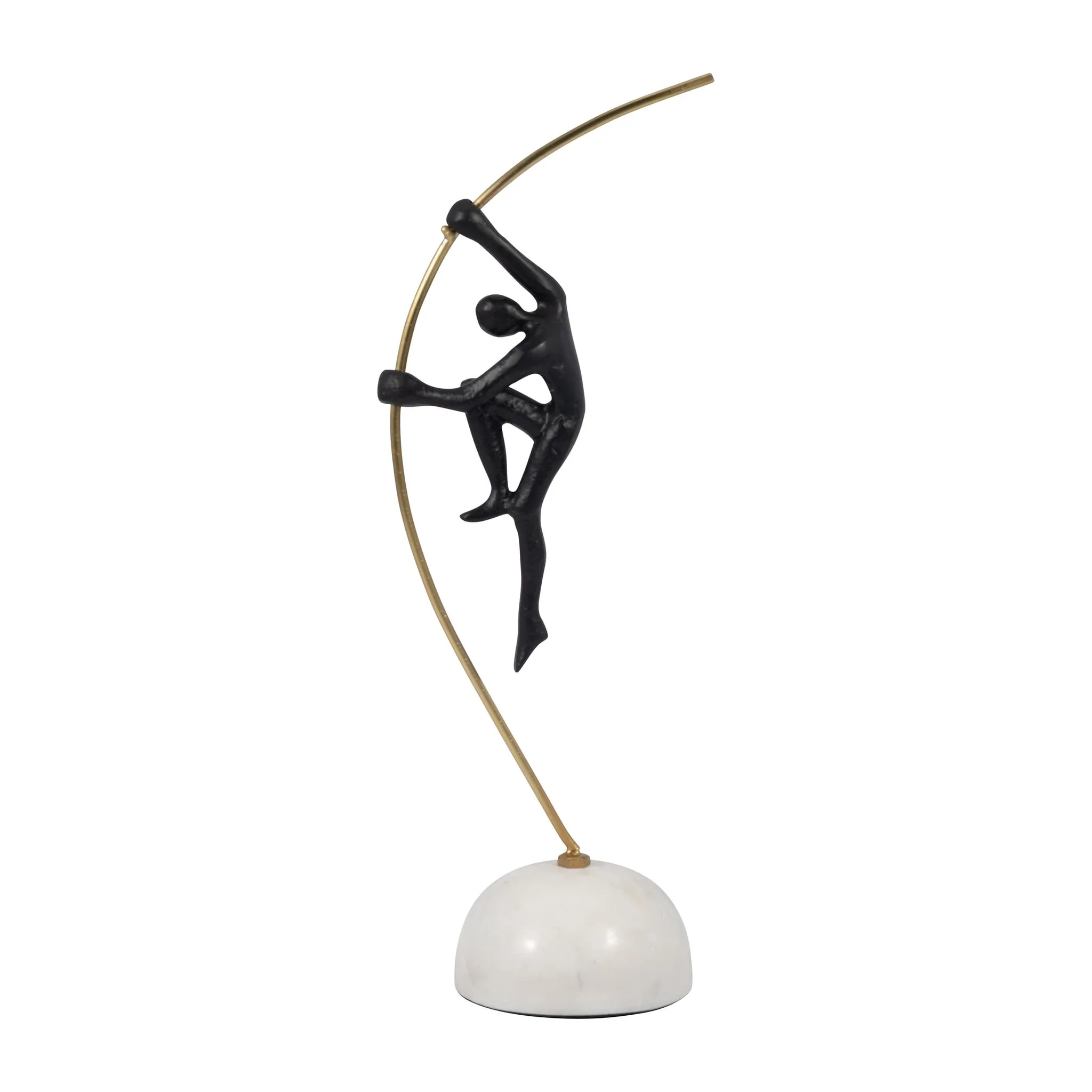 Metal, 16" Gymnast On Pole, Black/gold - Image 4
