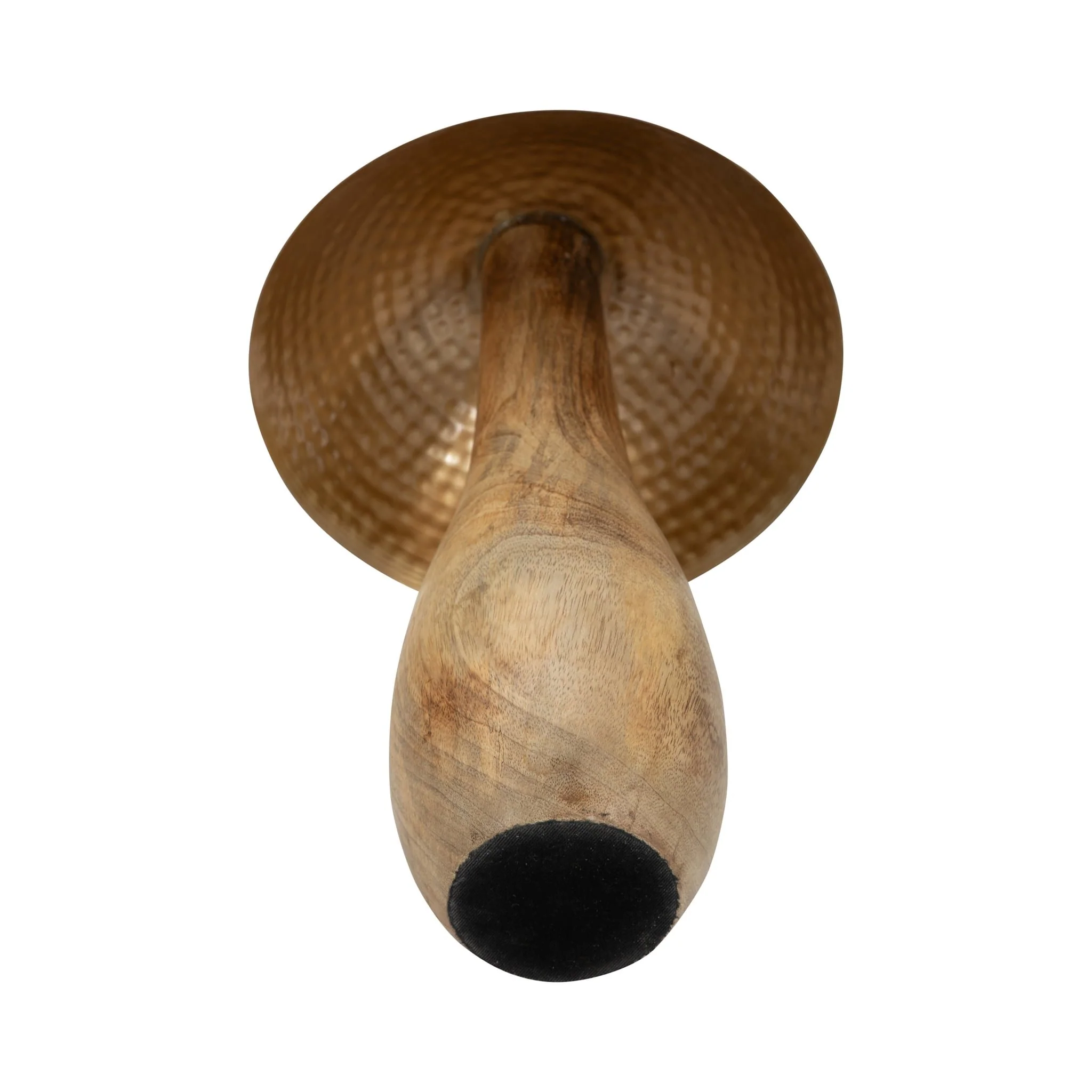 Metal, 16" Mushroom W/ Wood Base, Gold - Image 7