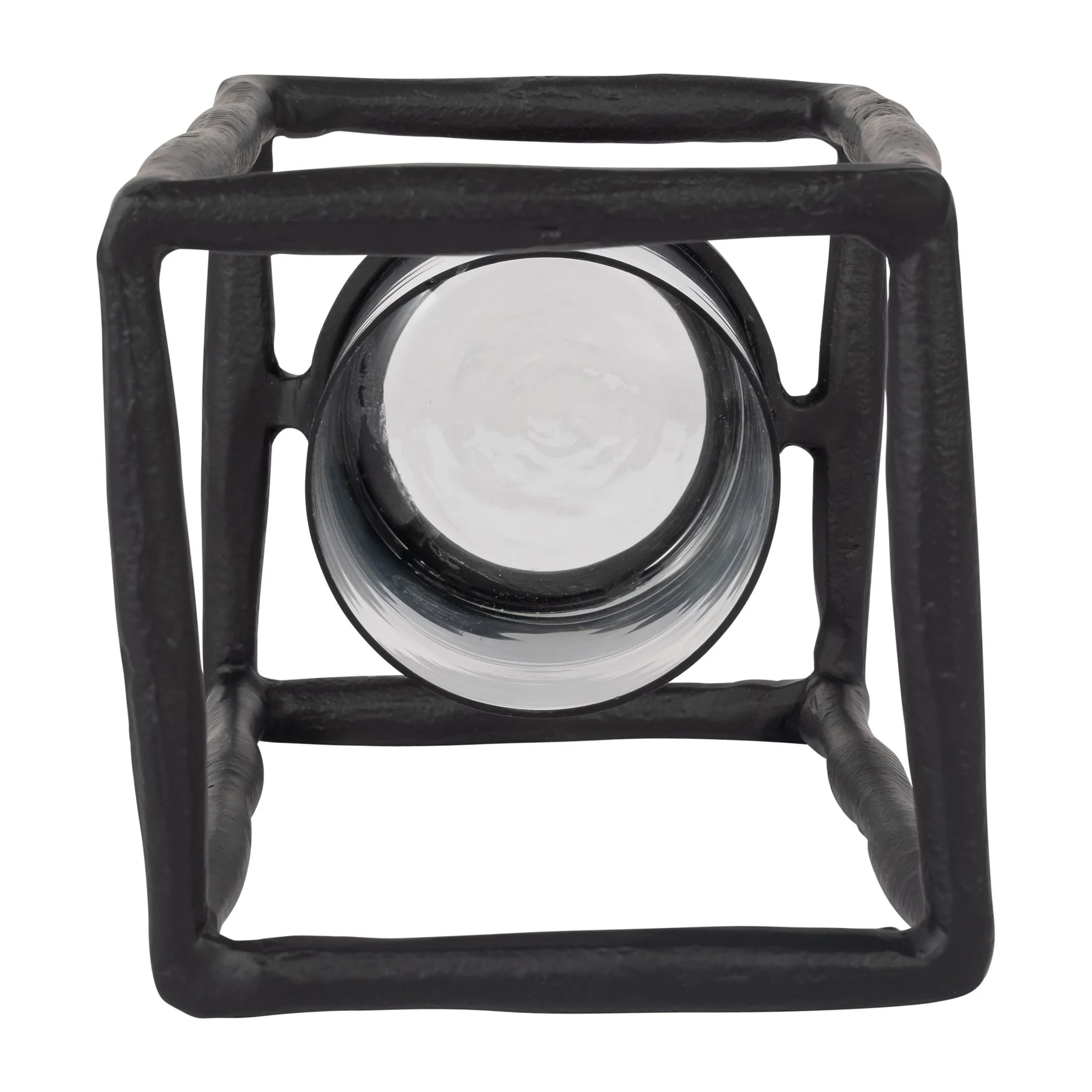 Metal, 16" Open Square Hurricane Holder, Black - Image 6