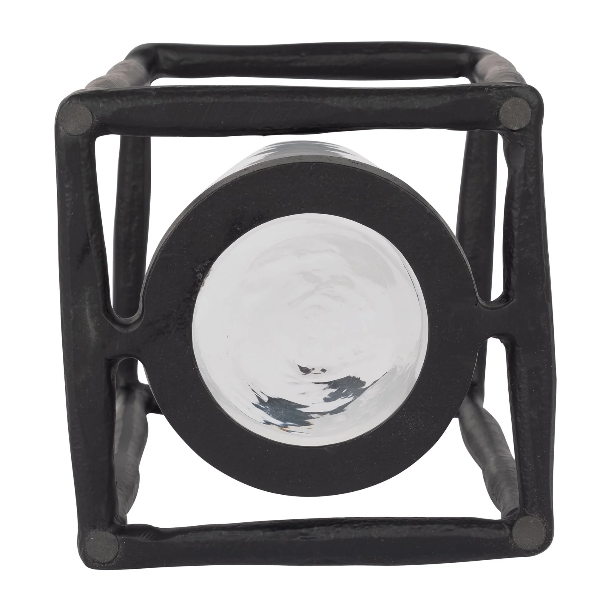 Metal, 16" Open Square Hurricane Holder, Black - Image 7