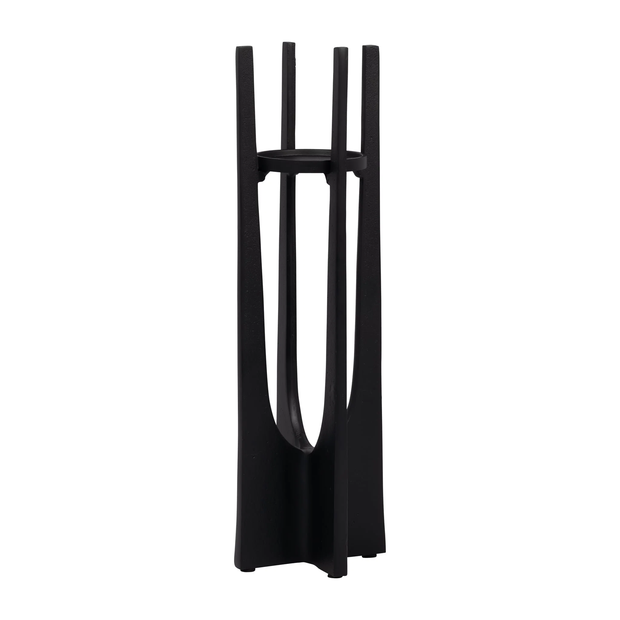 Metal, 16" Pillar Candle Holder, Black - Image 2