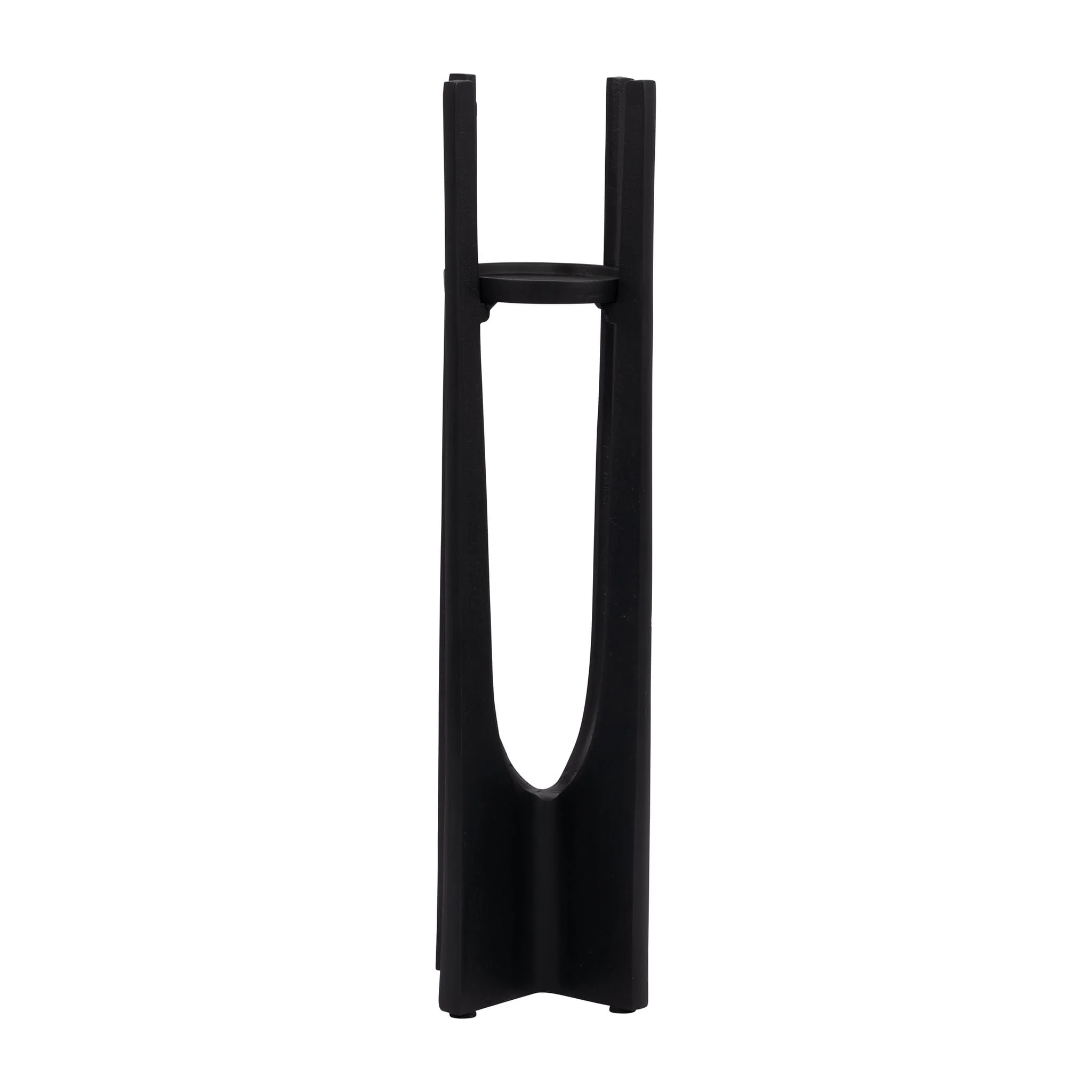 Metal, 16" Pillar Candle Holder, Black - Image 3