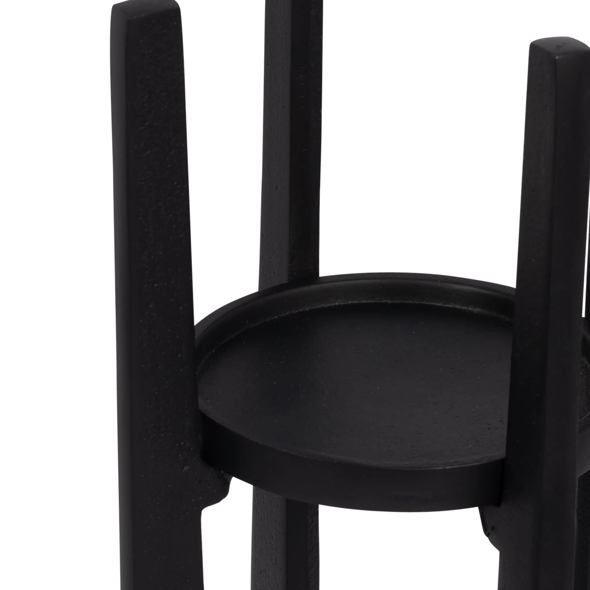 Metal, 16" Pillar Candle Holder, Black - Image 4