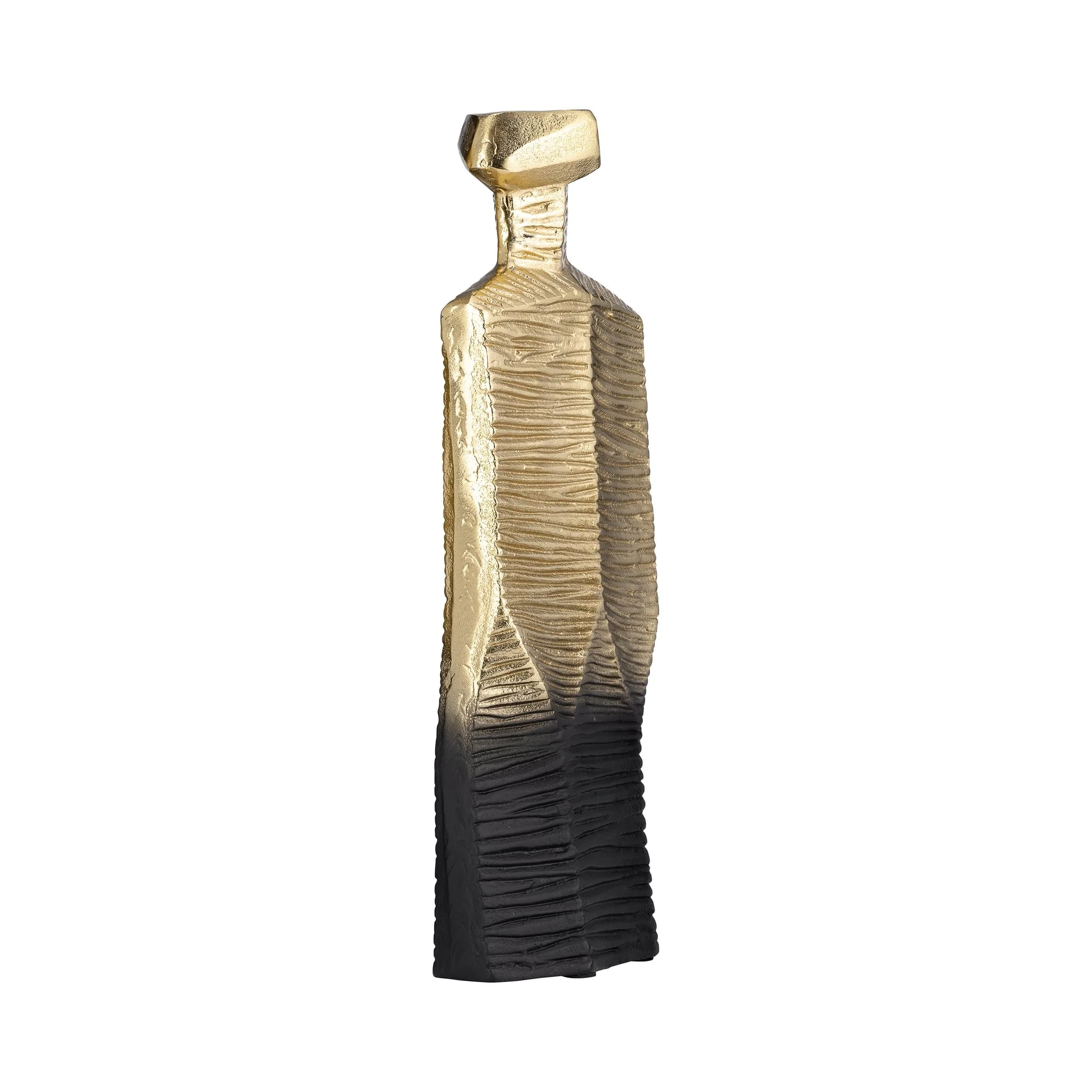 Metal,16",rigged Vase,gold/black - Image 2