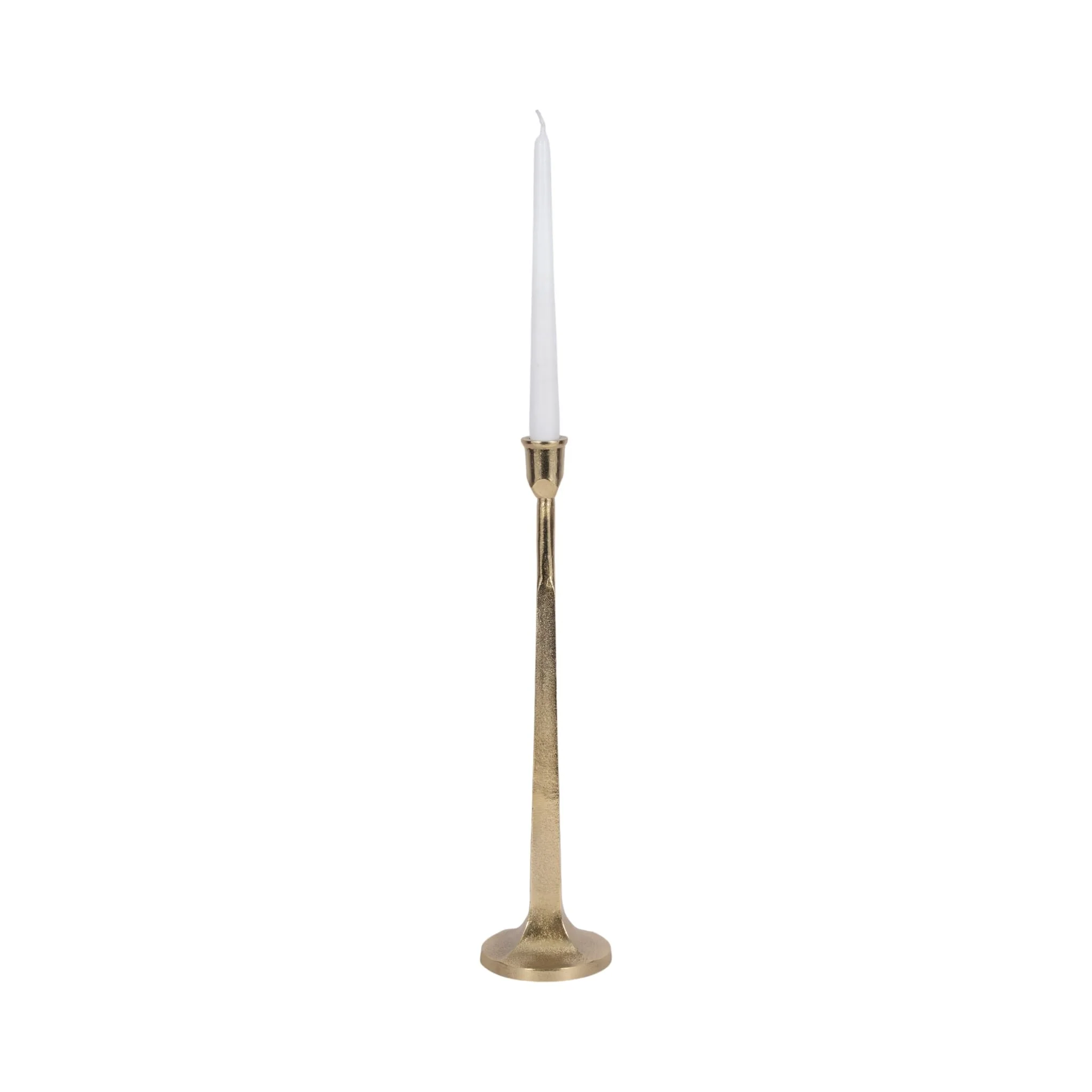 Metal, 16" Squared Off Taper Candleholder, Gold - Image 2