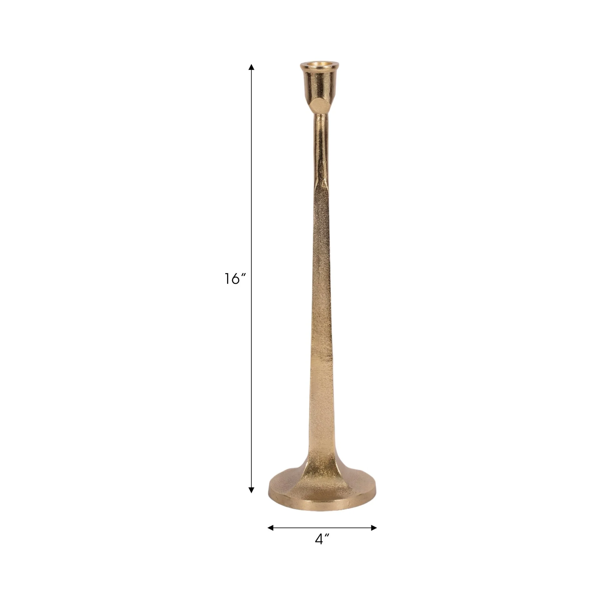Metal, 16" Squared Off Taper Candleholder, Gold - Image 7