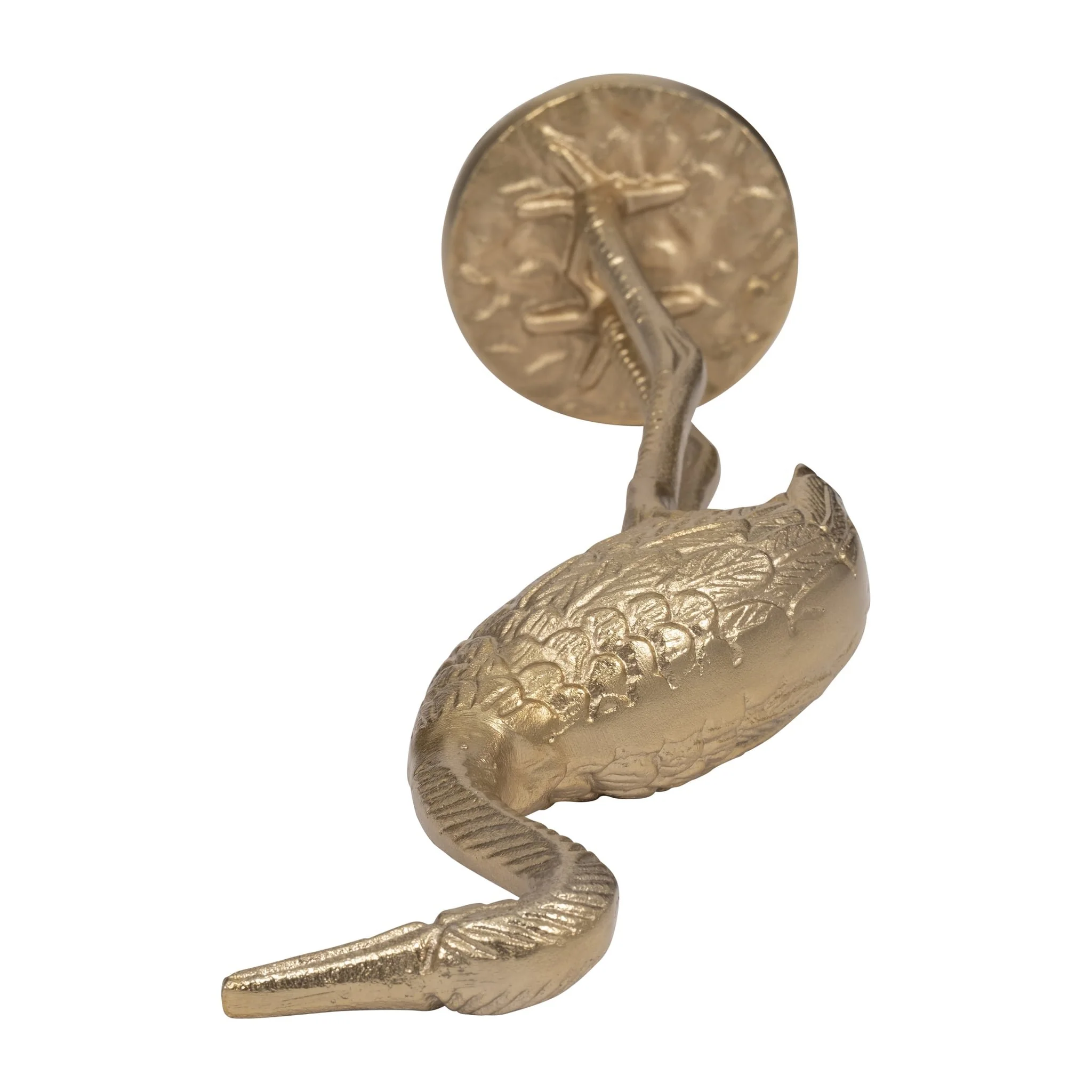 Metal, 16" Standing Crane, Gold - Image 5