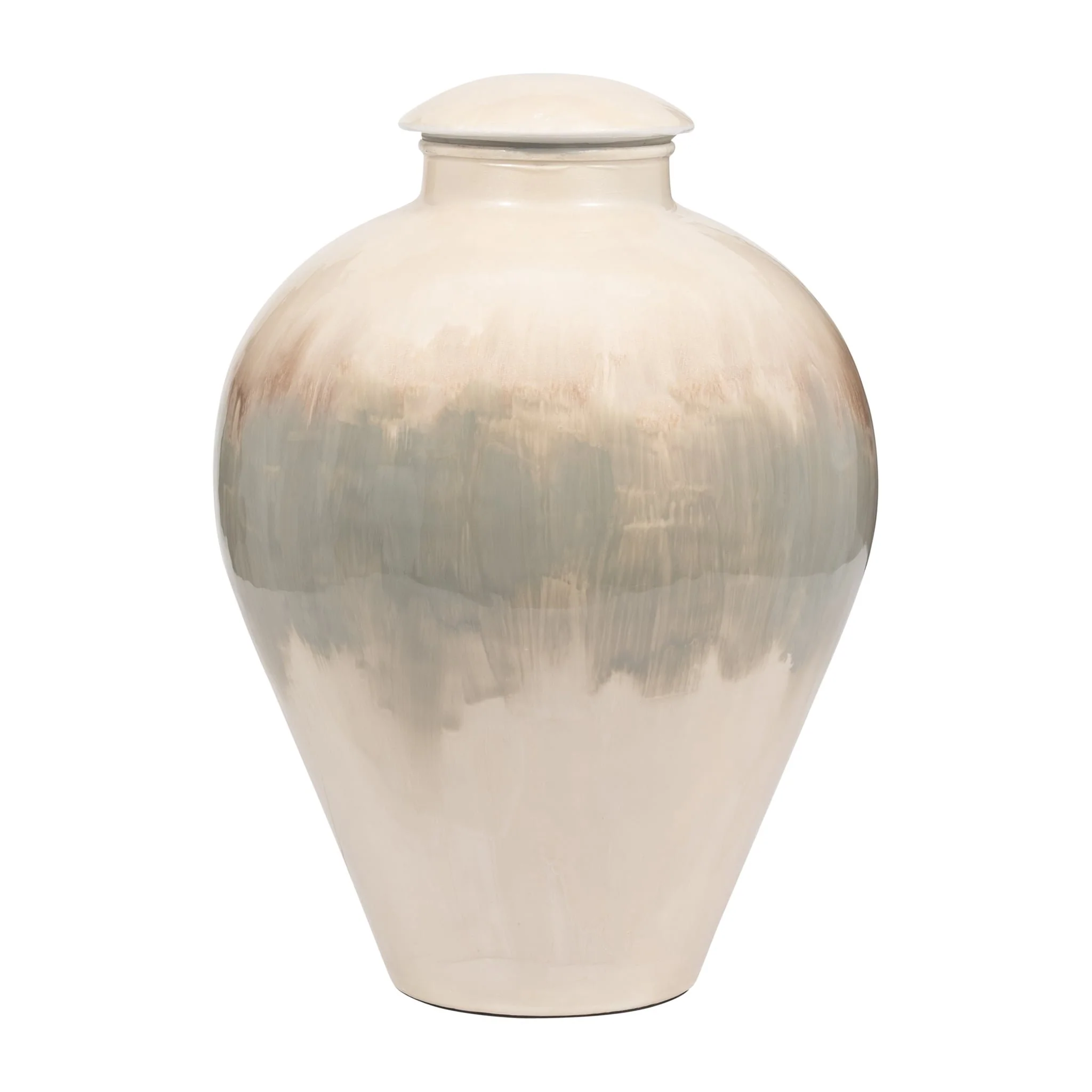 Metal, 16" Temple Vase, Pearl - Image 3