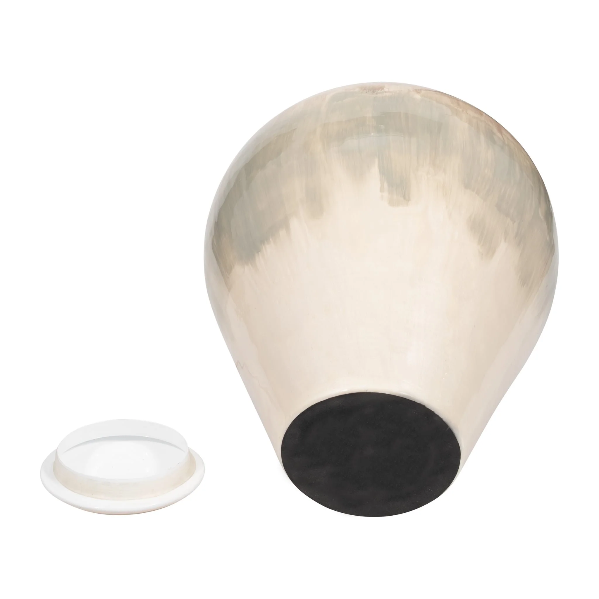 Metal, 16" Temple Vase, Pearl - Image 6