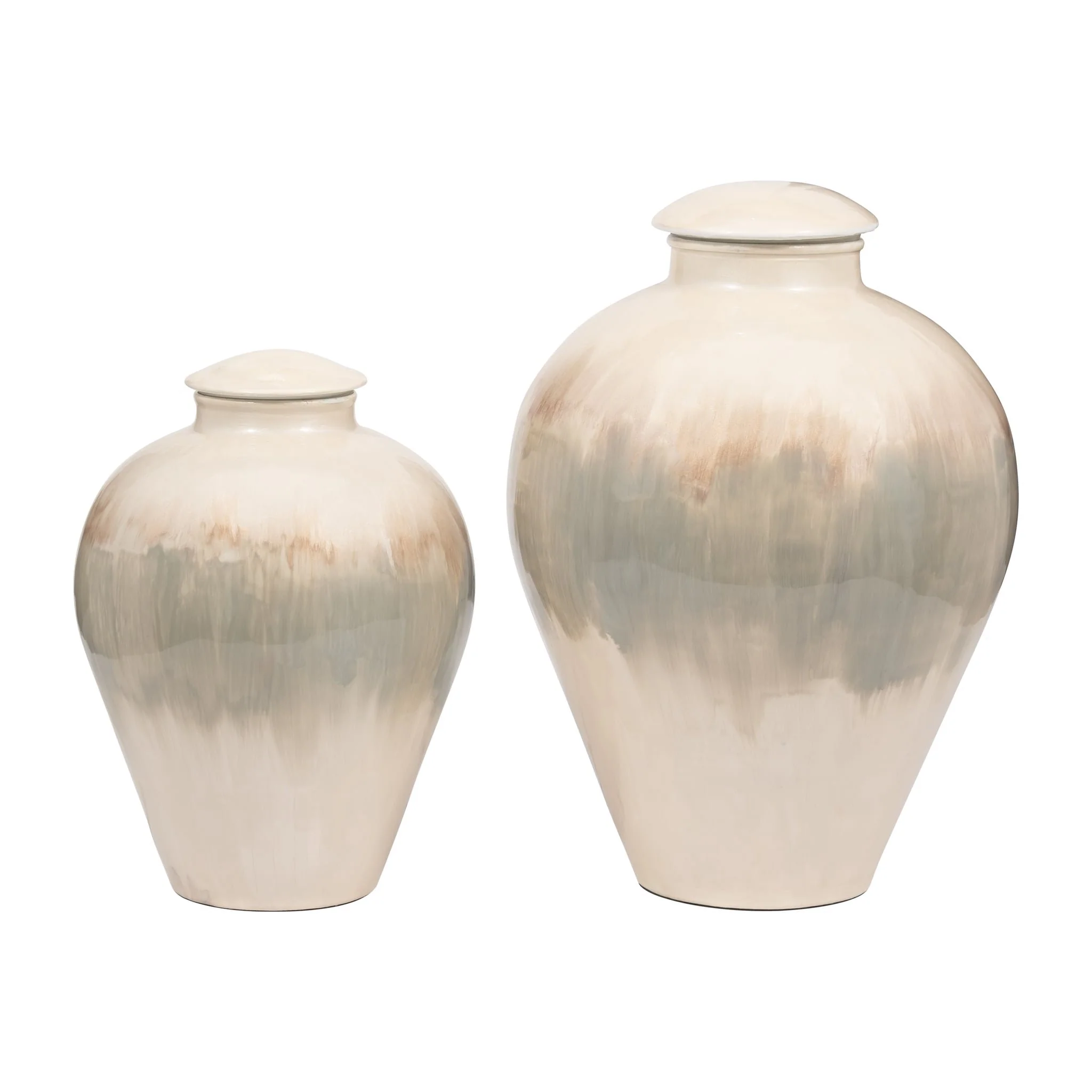 Metal, 16" Temple Vase, Pearl - Image 7