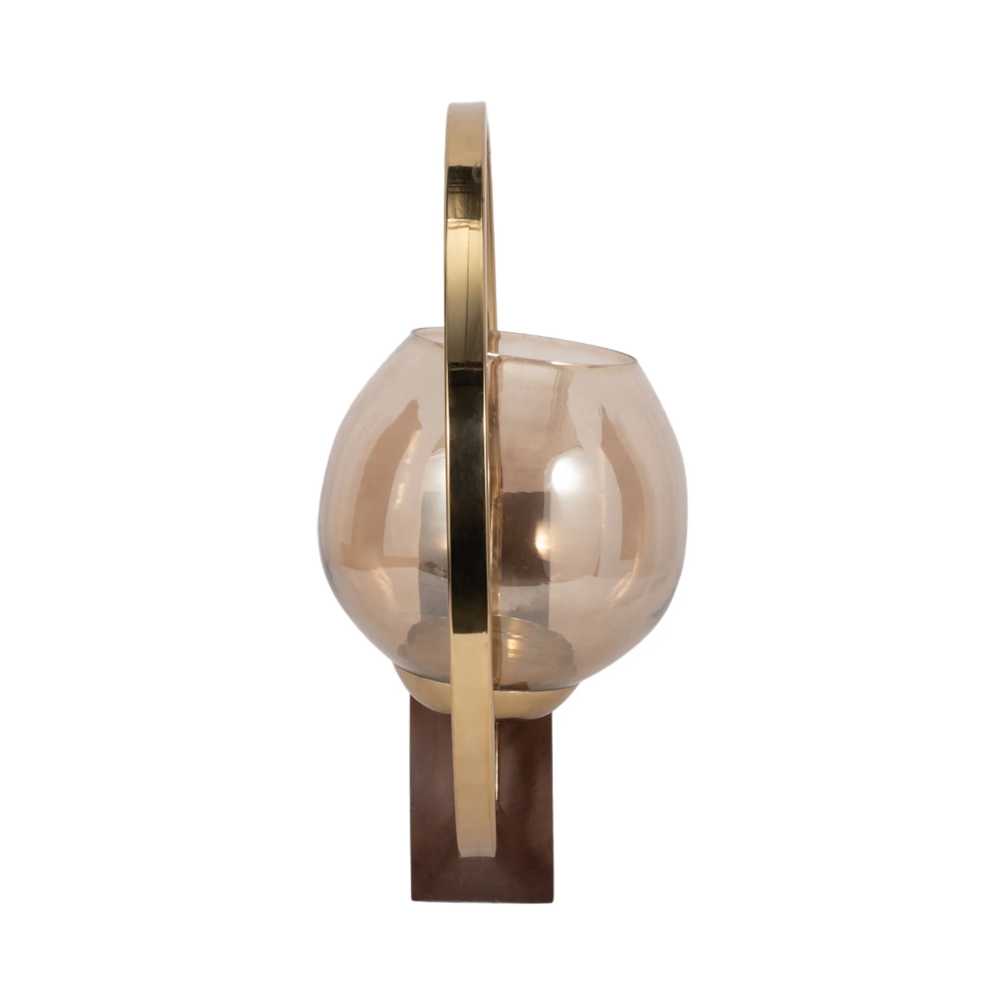 Metal, 17" Half-ring Candle Holder, Gold - Image 4