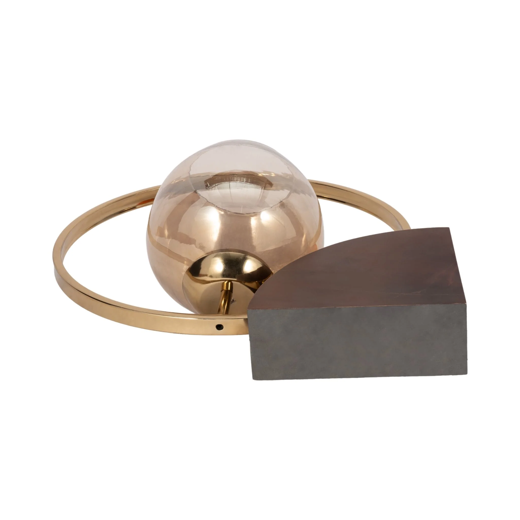 Metal, 17" Half-ring Candle Holder, Gold - Image 8