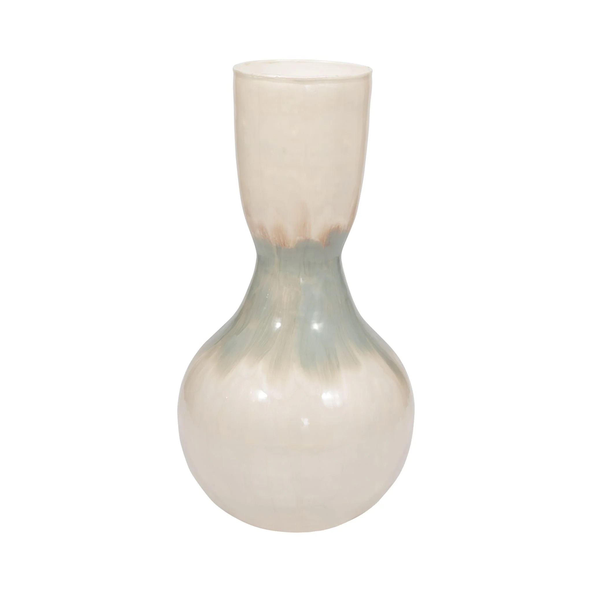 Metal, 18" Bulbous Vase, Pearl - Image 4