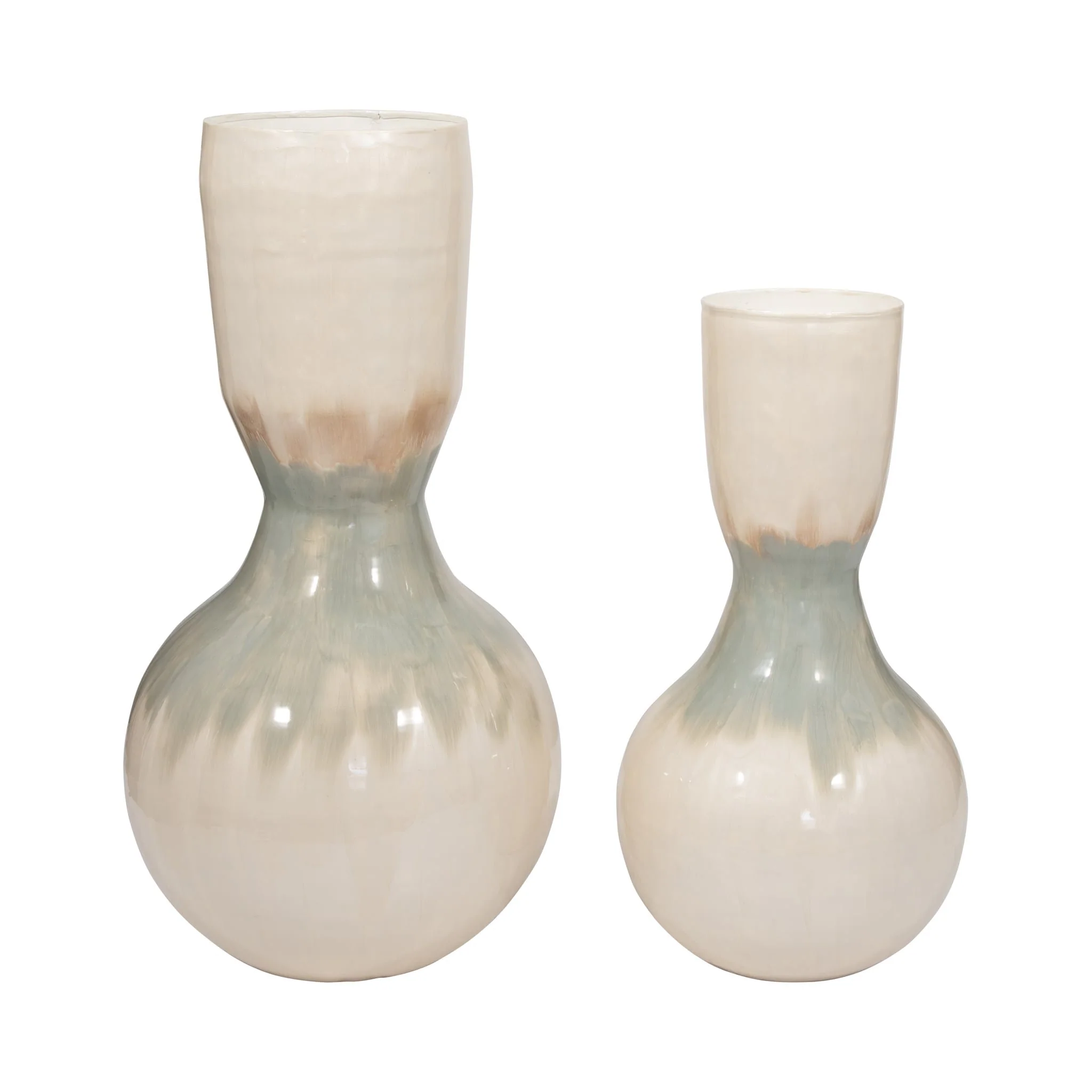 Metal, 18" Bulbous Vase, Pearl - Image 8