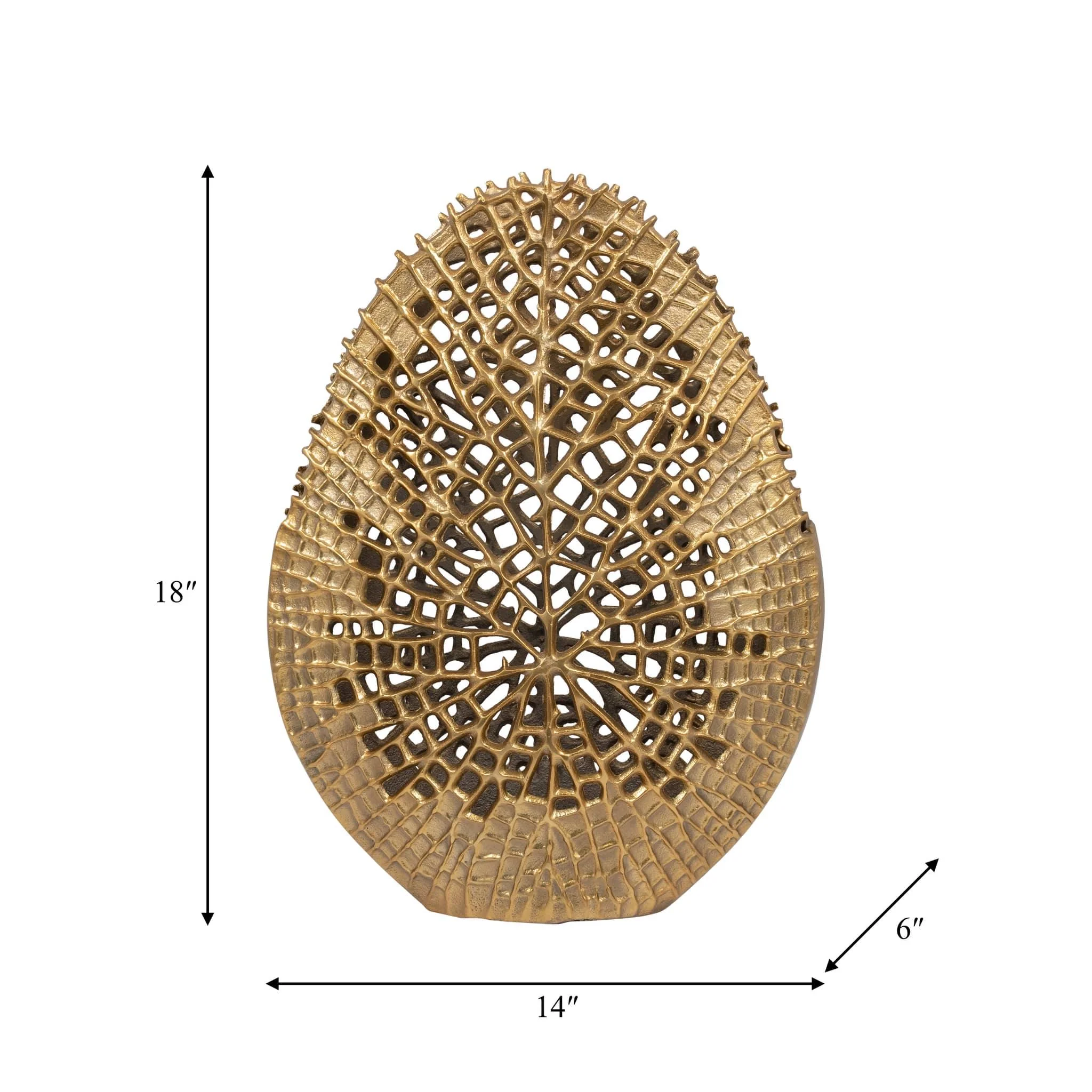 Metal, 18" Contemporary Vase, Gold - Image 9