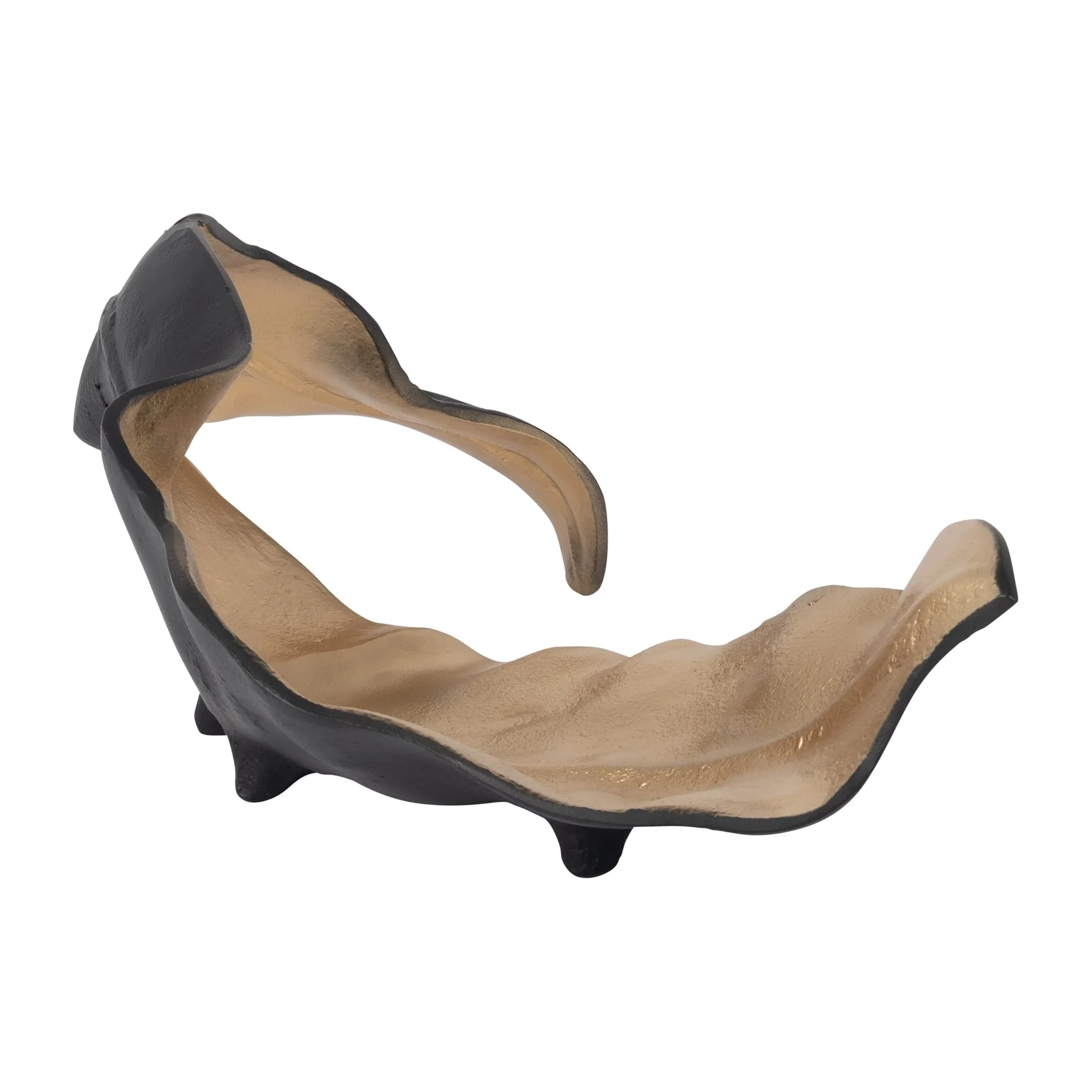 Metal 18" Curled Leaf, Black/gold - Image 4