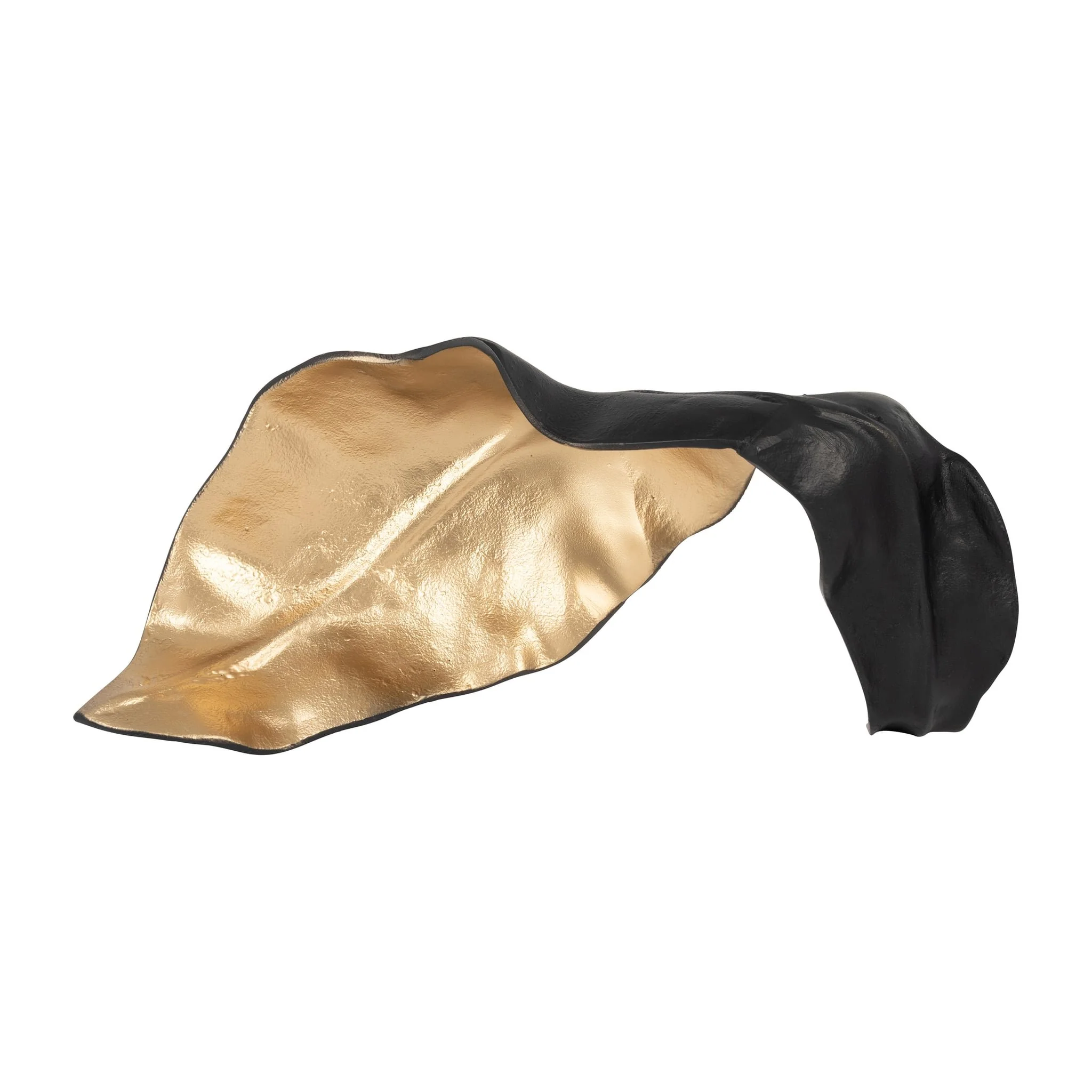 Metal 18" Curled Leaf, Black/gold - Image 6