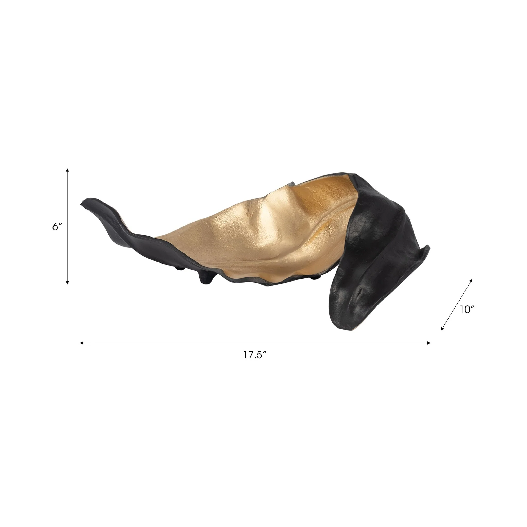 Metal 18" Curled Leaf, Black/gold - Image 8