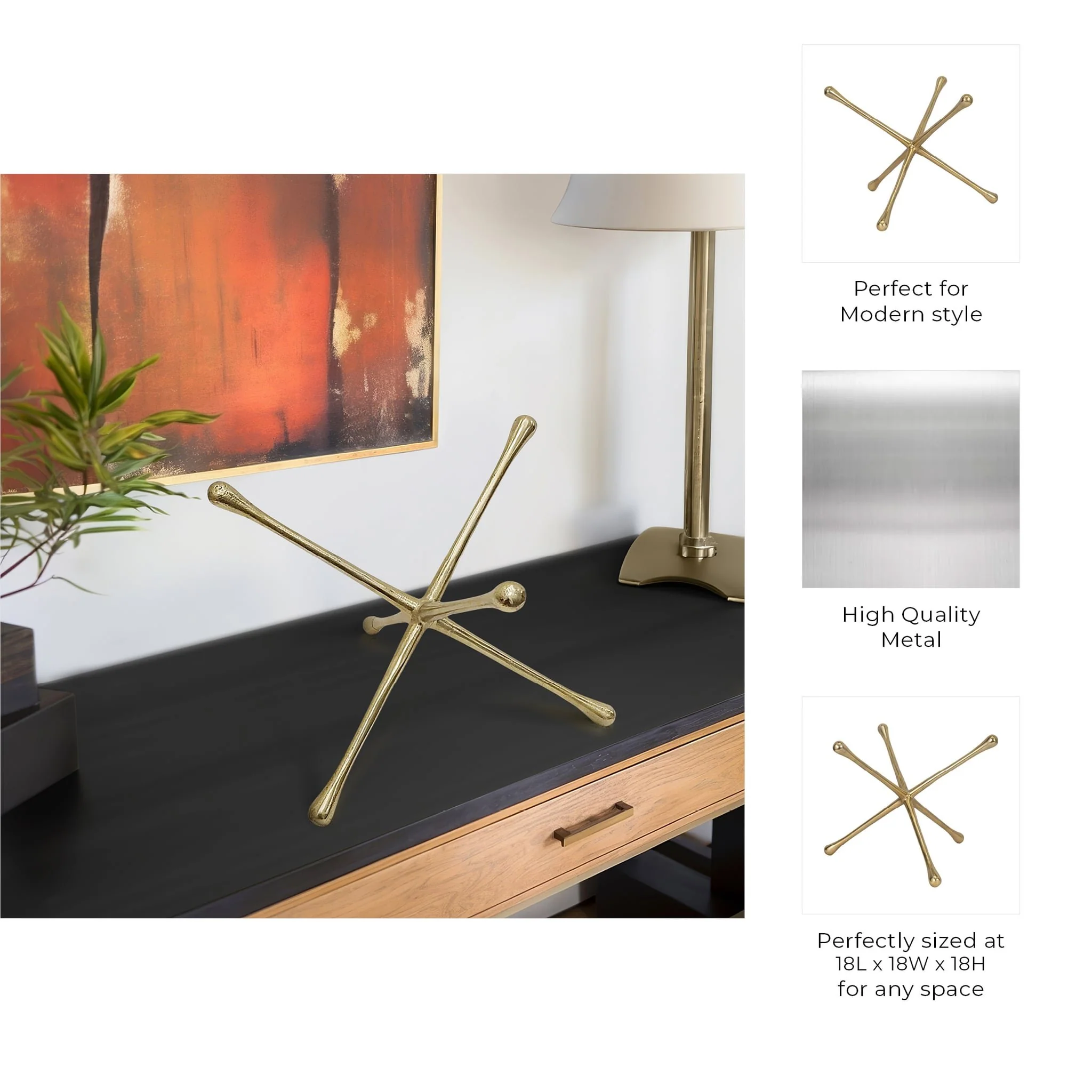 Metal, 18" Decorative Jack, Gold - Image 7