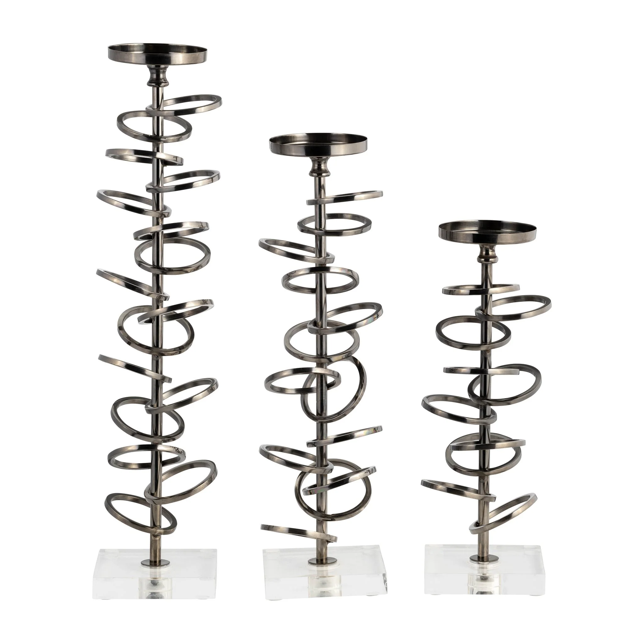 Metal, 18" Ring Toss On Acrylic Candleholder, Gunm - Image 7