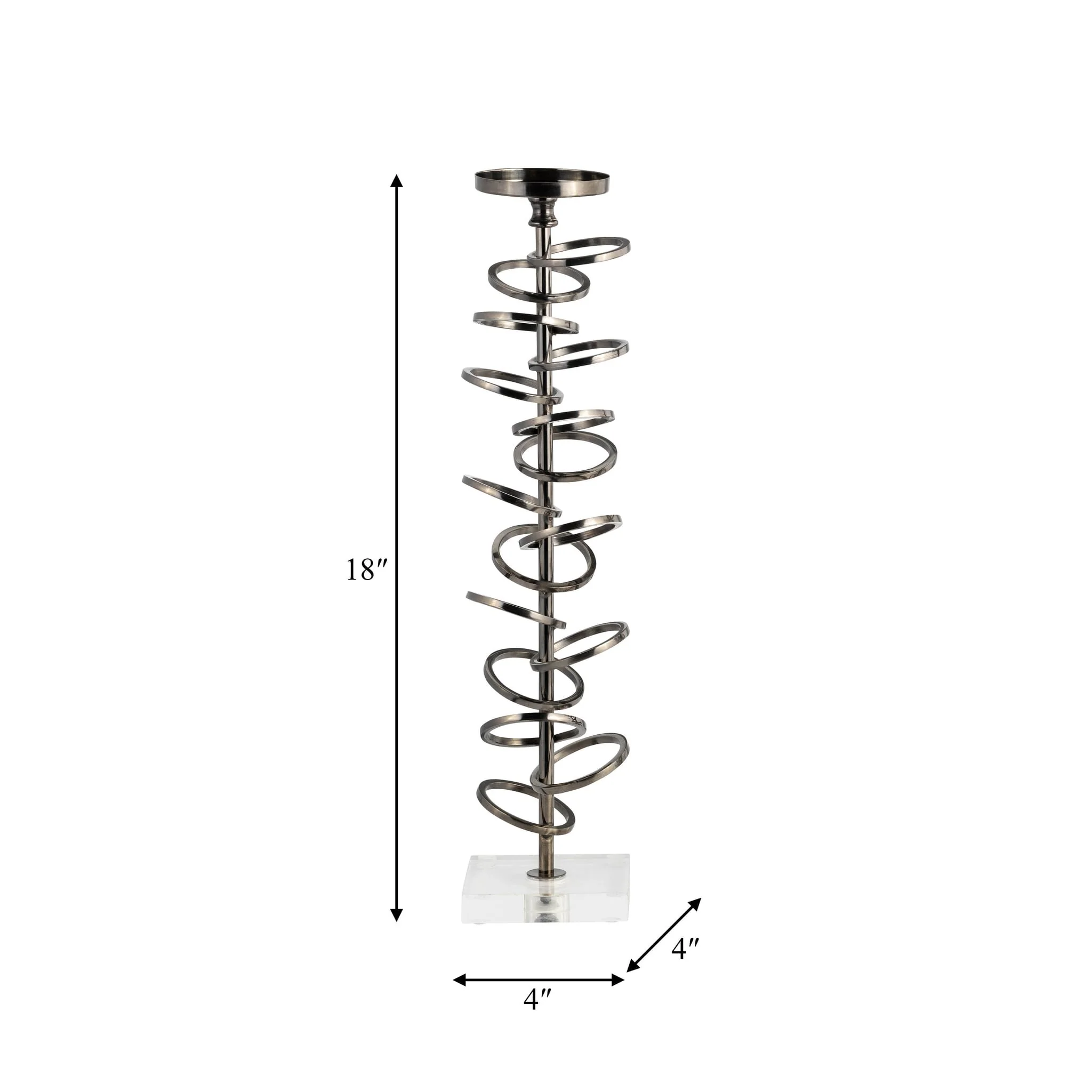 Metal, 18" Ring Toss On Acrylic Candleholder, Gunm - Image 8