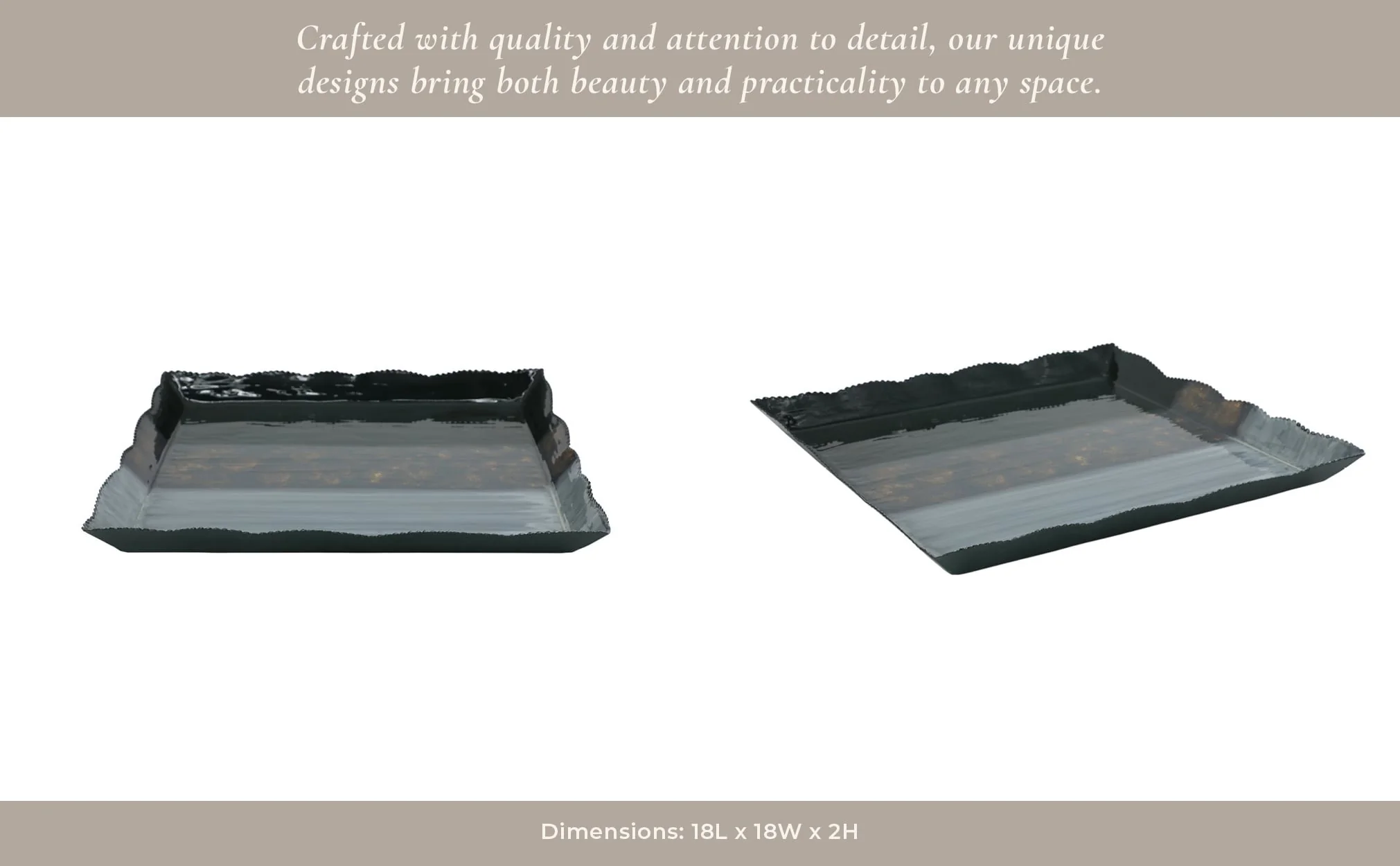 Metal, 18" Tri-colored Tray, Multi - Image 13