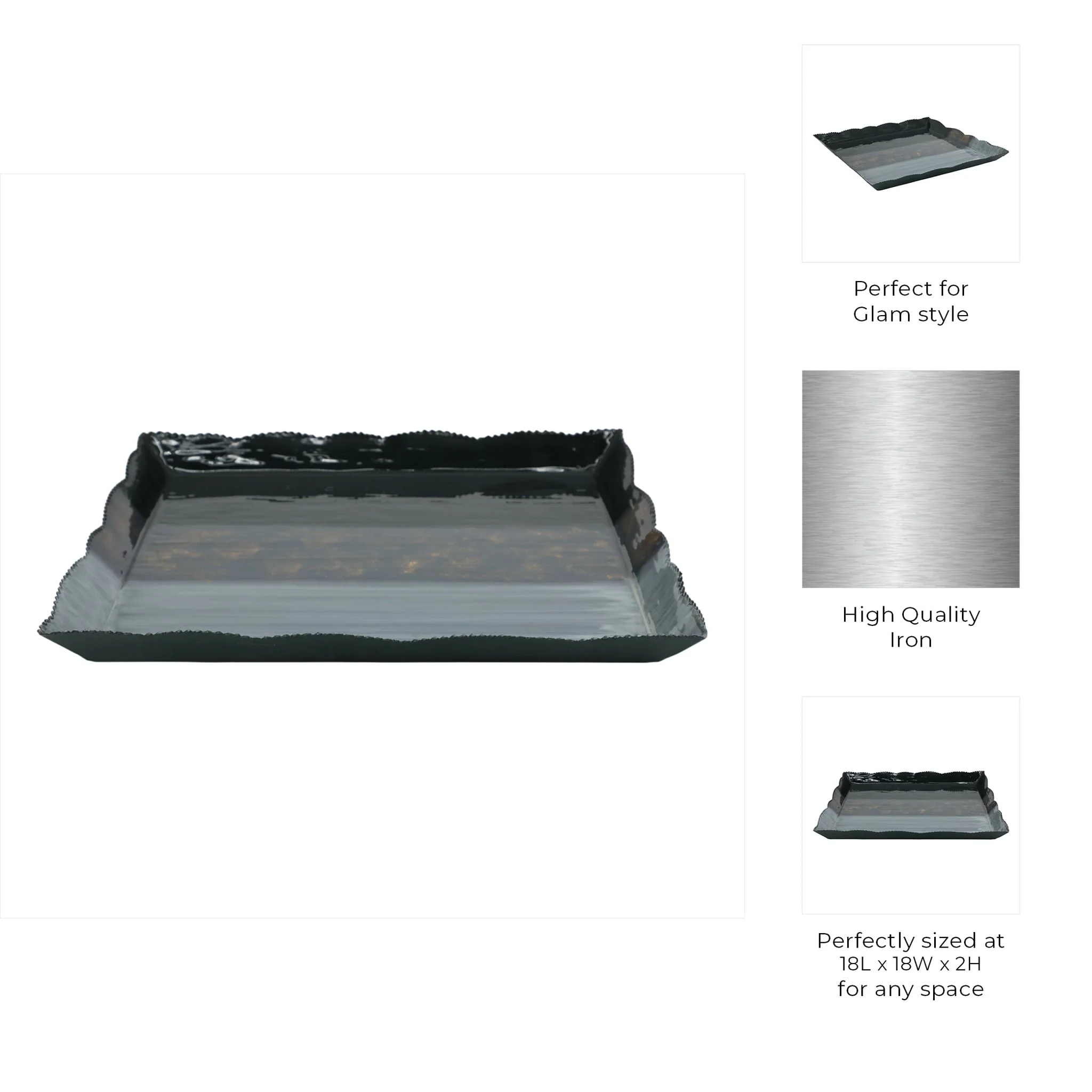 Metal, 18" Tri-colored Tray, Multi - Image 9