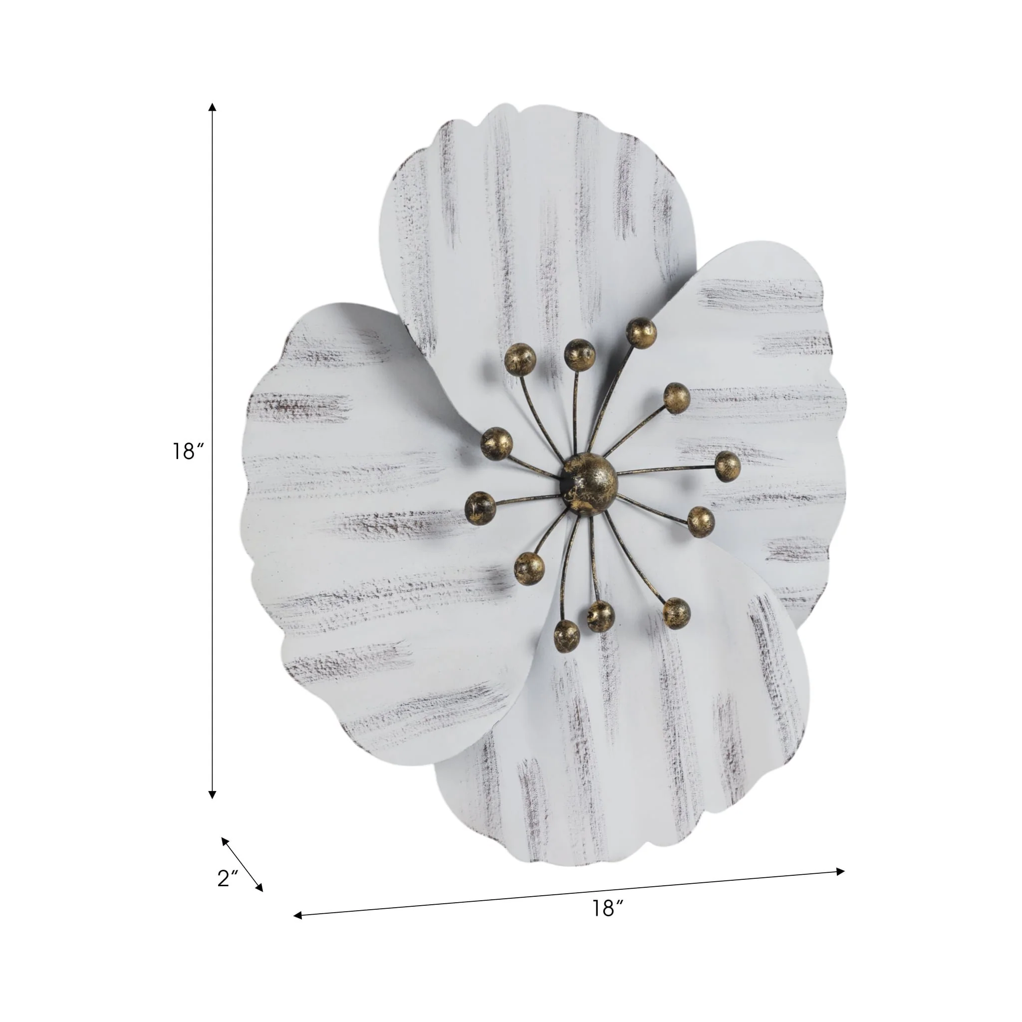 Metal 18" Wall Flower, White,wb - Image 7