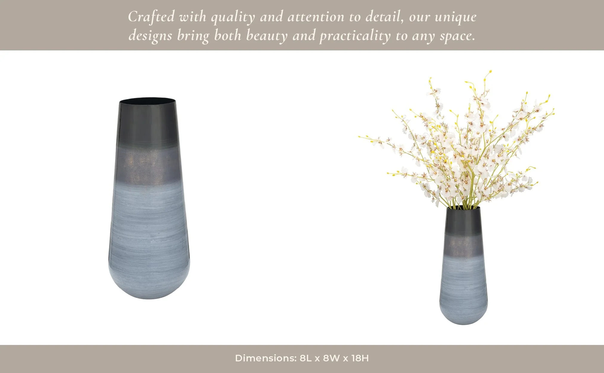 Metal 18"h Alabastron Vase, Multi - Image 12