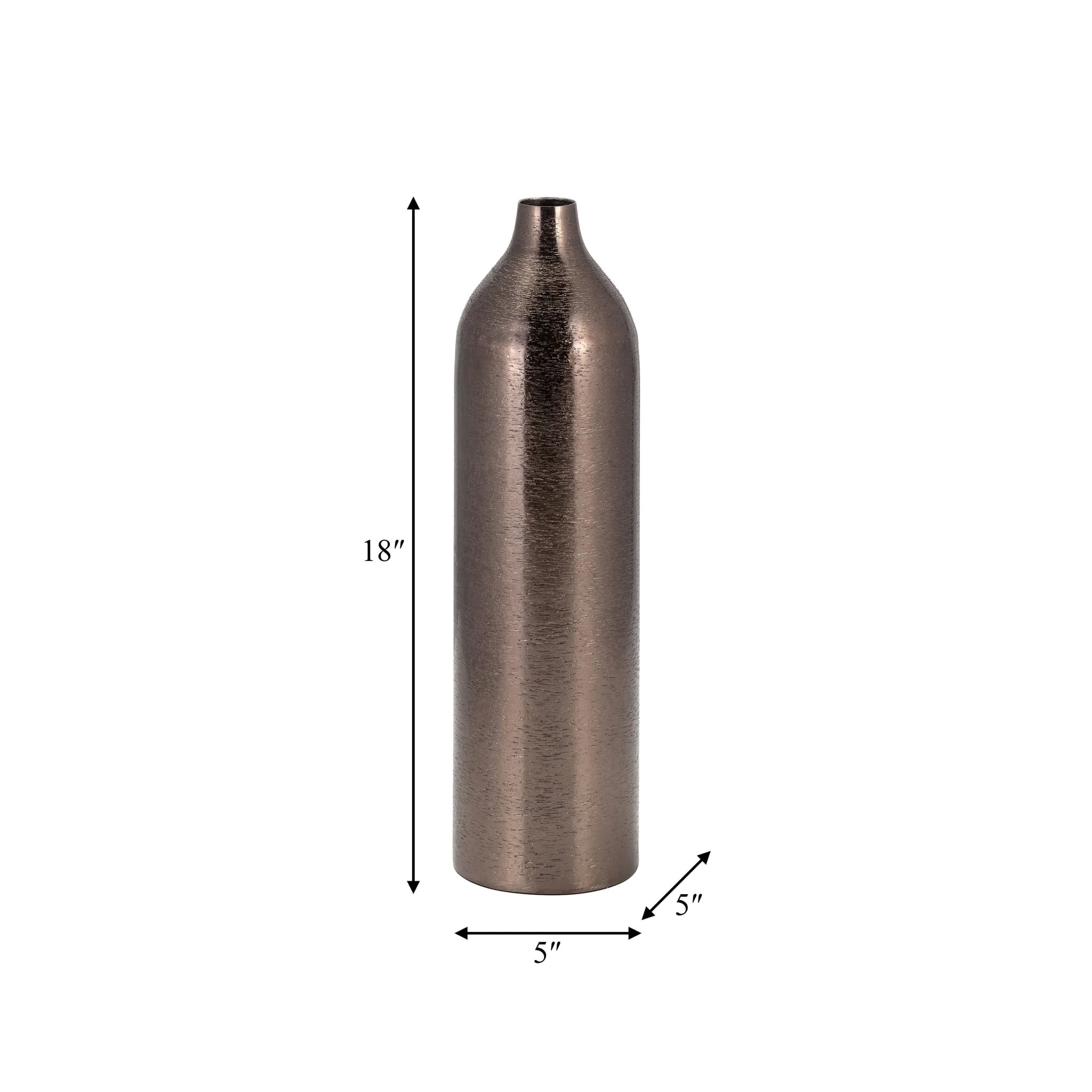 Metal, 18"h Cylinder Vase, Black - Image 6
