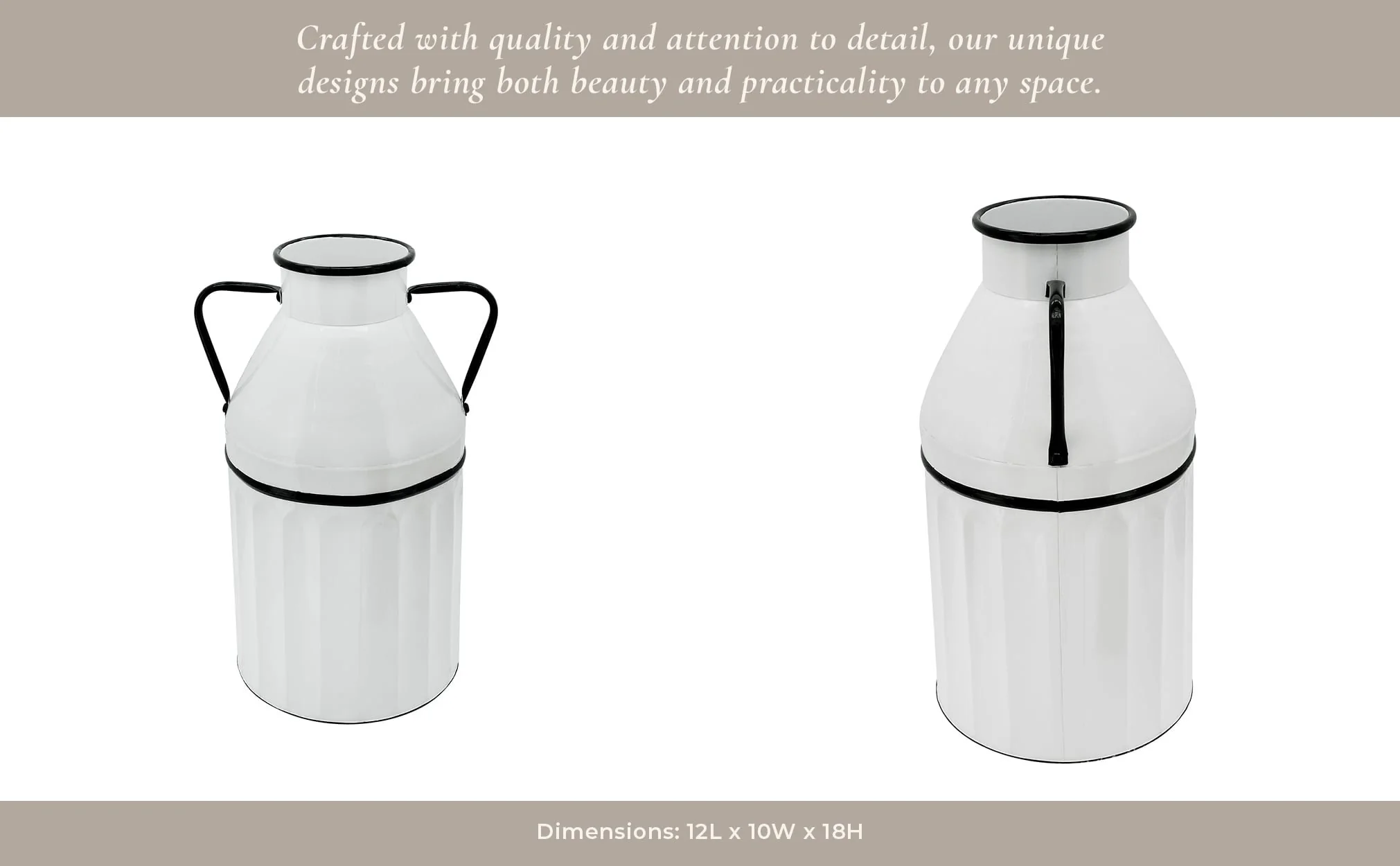 Metal 18"h Milk Bucket, White - Image 8