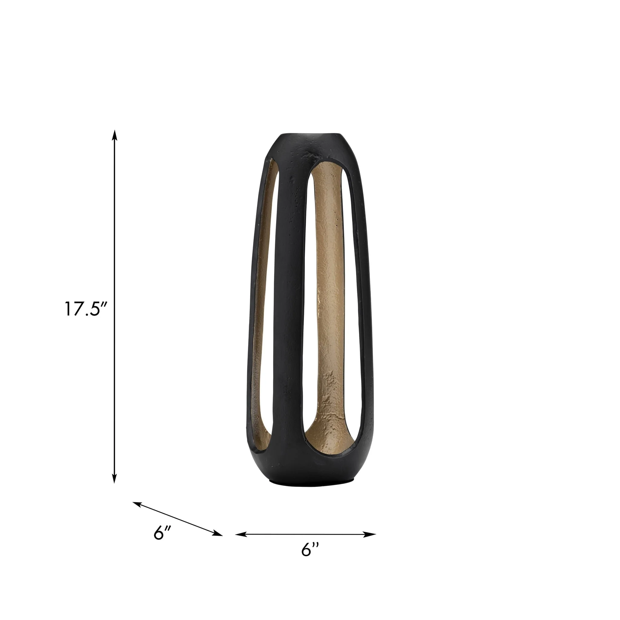 Metal,18"h,open Vase,matte Black - Image 2