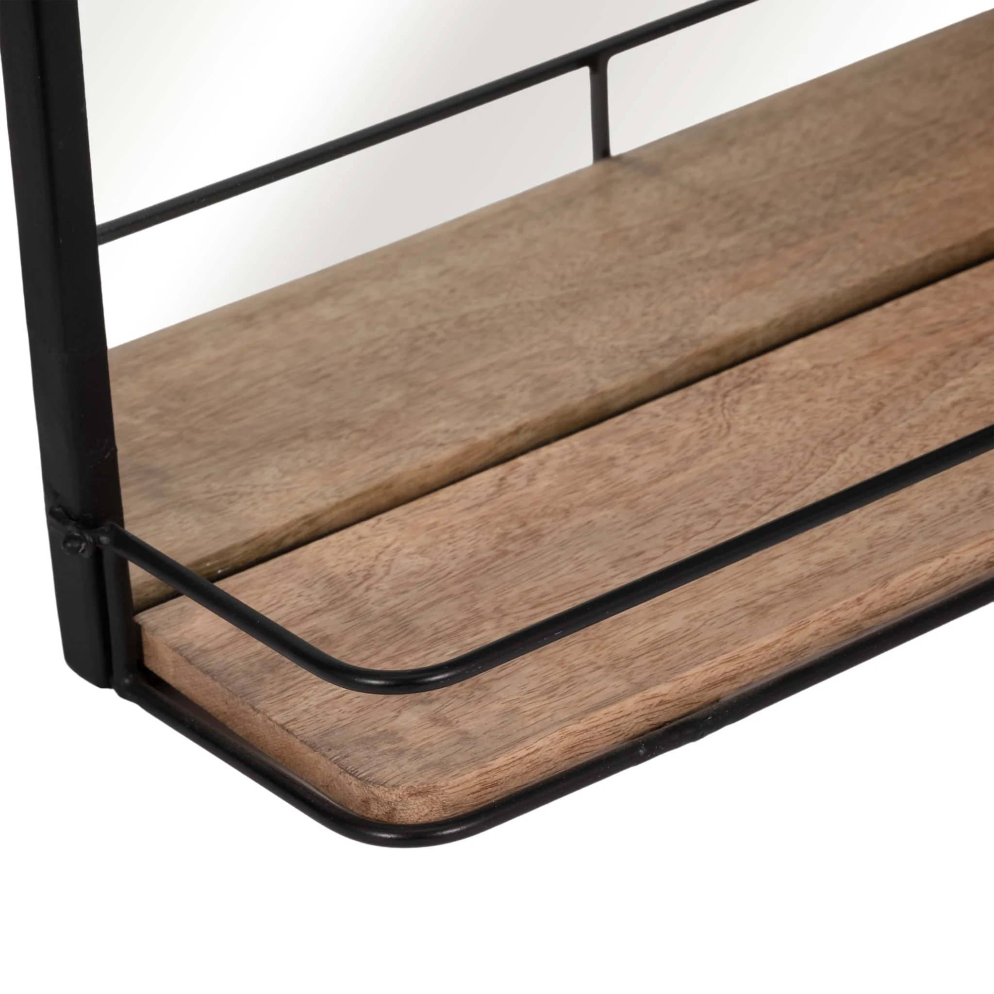 Metal, 18x24  Mirror W/ Folding Shelf, Black/brown - Image 5