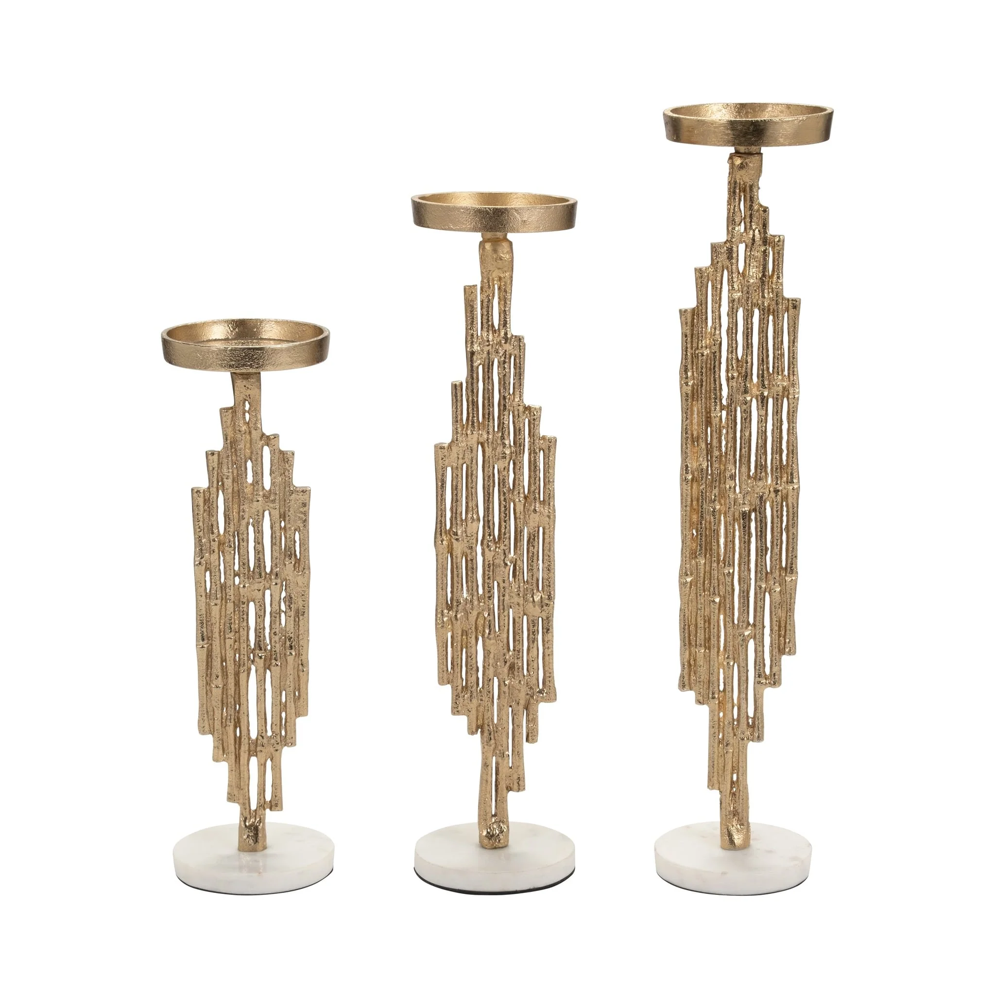 Metal, 19" Contemporary Candle Holder, Gold - Image 8