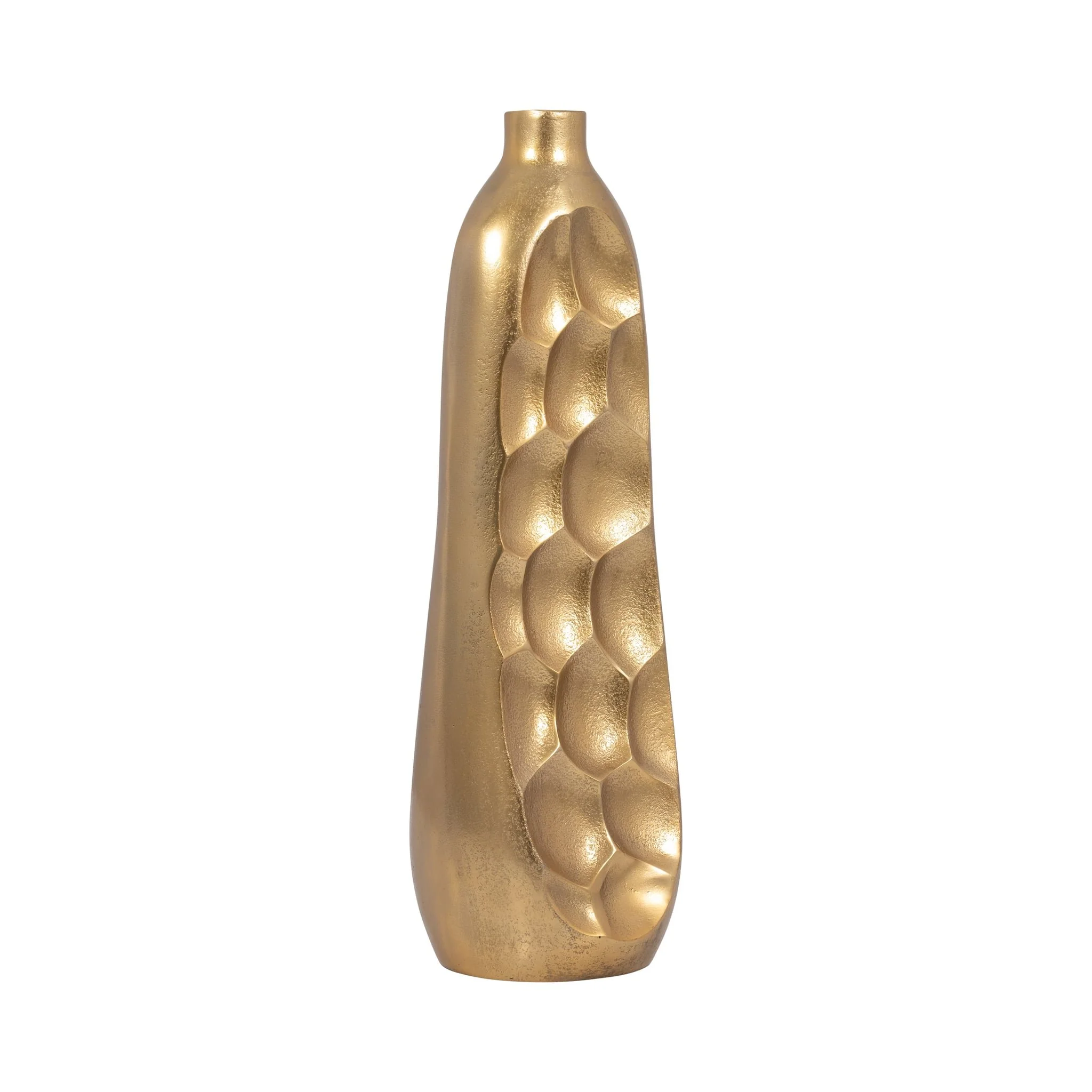 Metal, 19" Cut-out Vase, Gold - Image 2