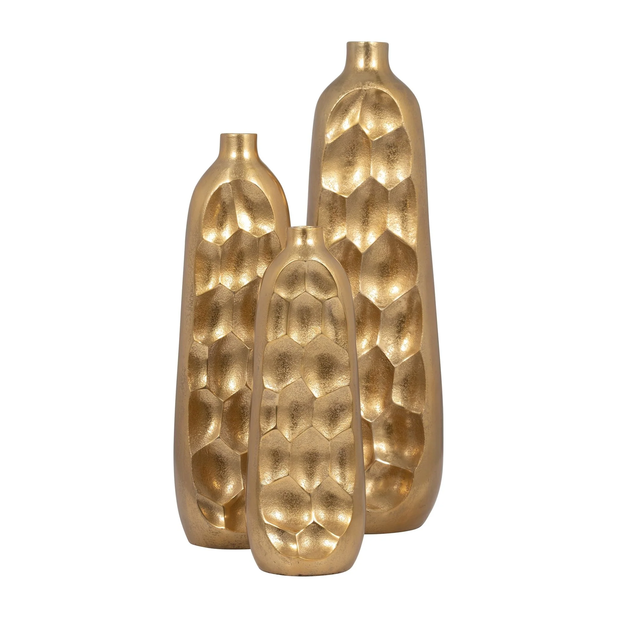 Metal, 19" Cut-out Vase, Gold - Image 8