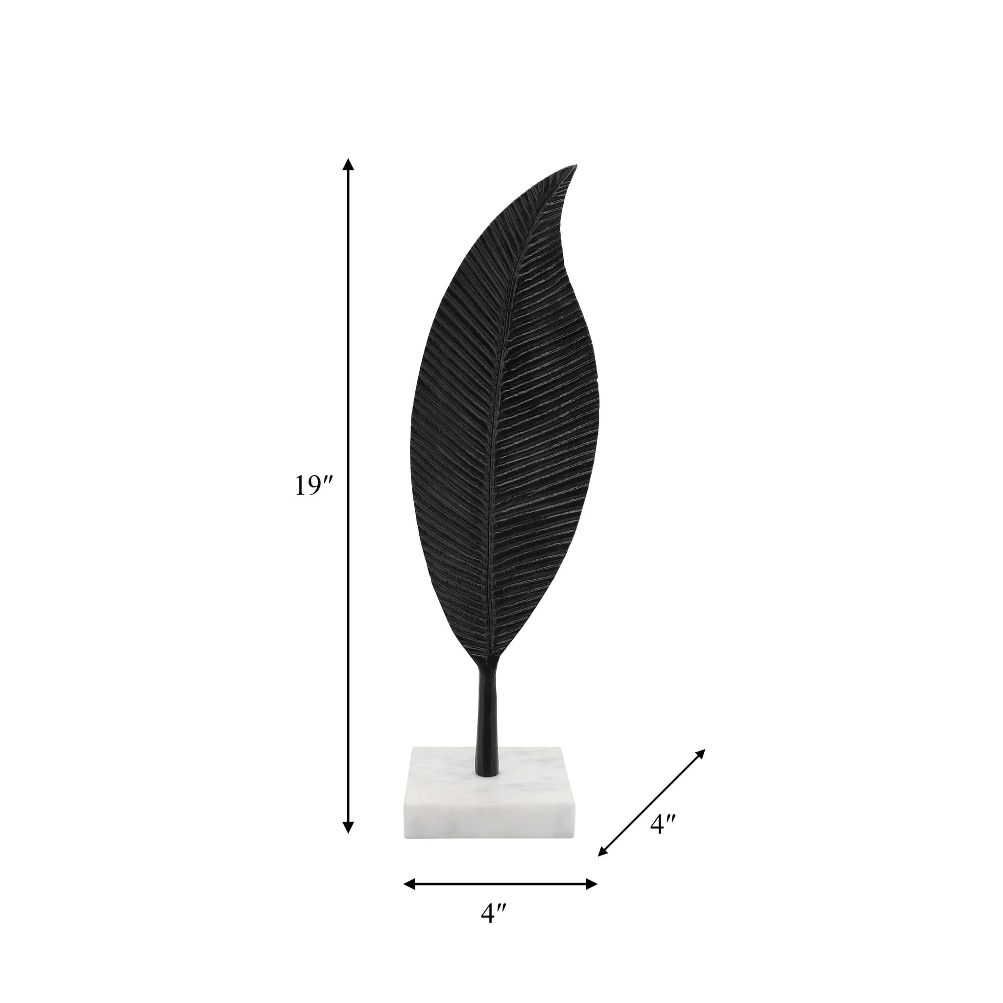 Metal 19" Leaf Table Deco, Black - Image 6