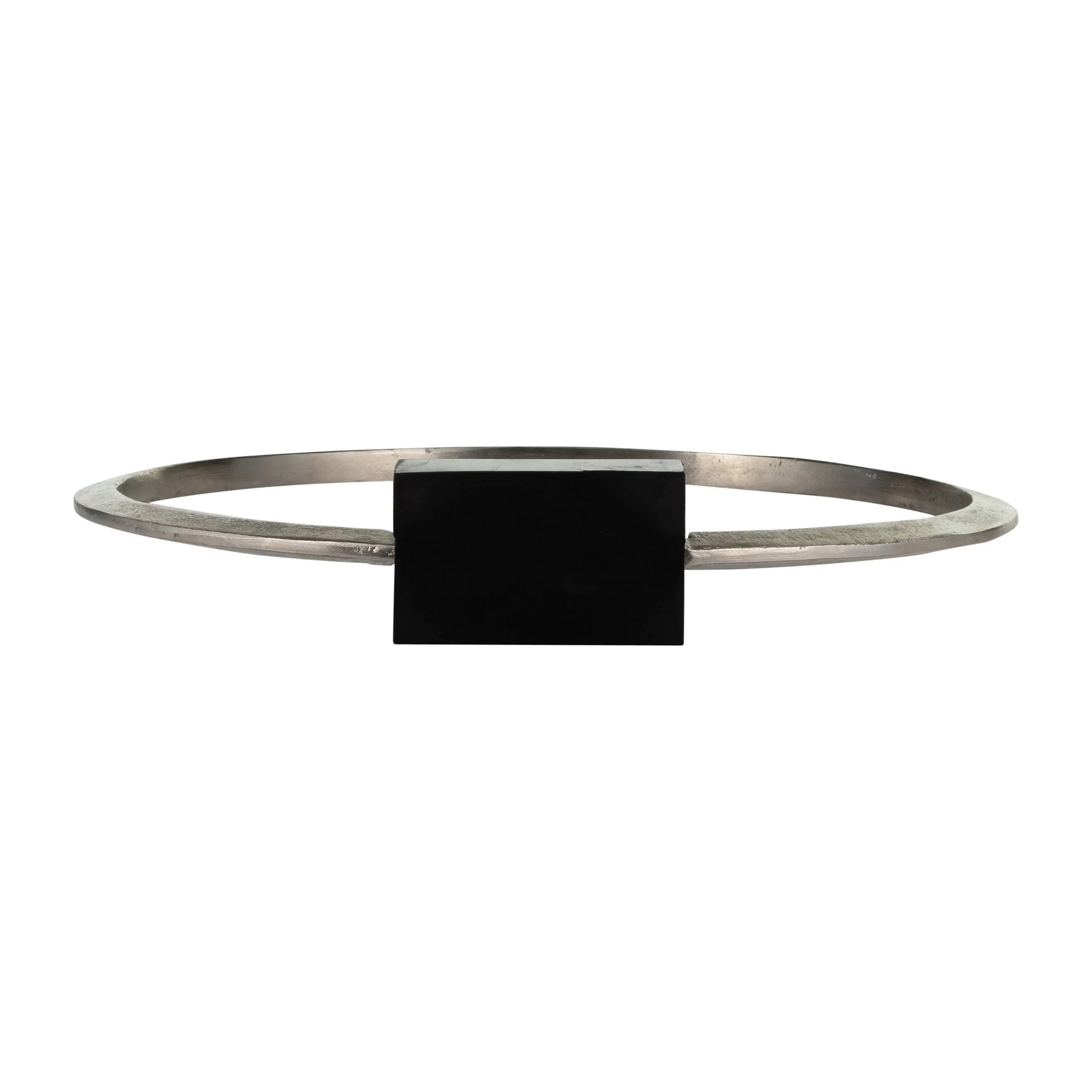 Metal,19",standing Ring W/base ,nickel/black - Image 6