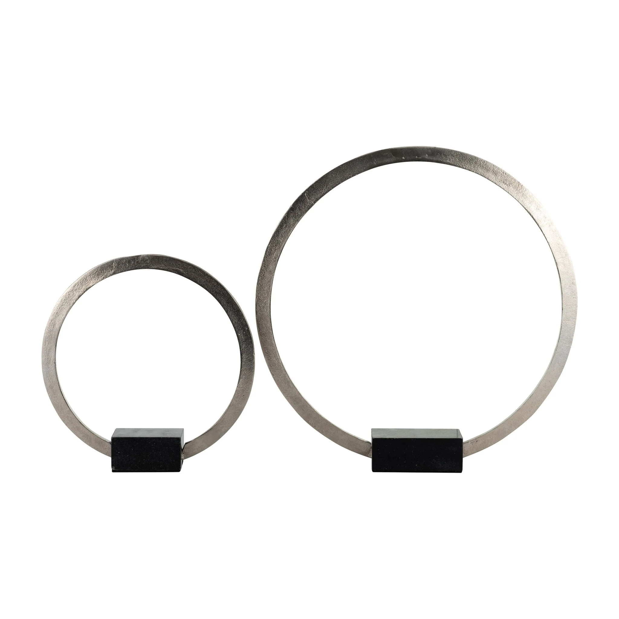 Metal,19",standing Ring W/base ,nickel/black - Image 8