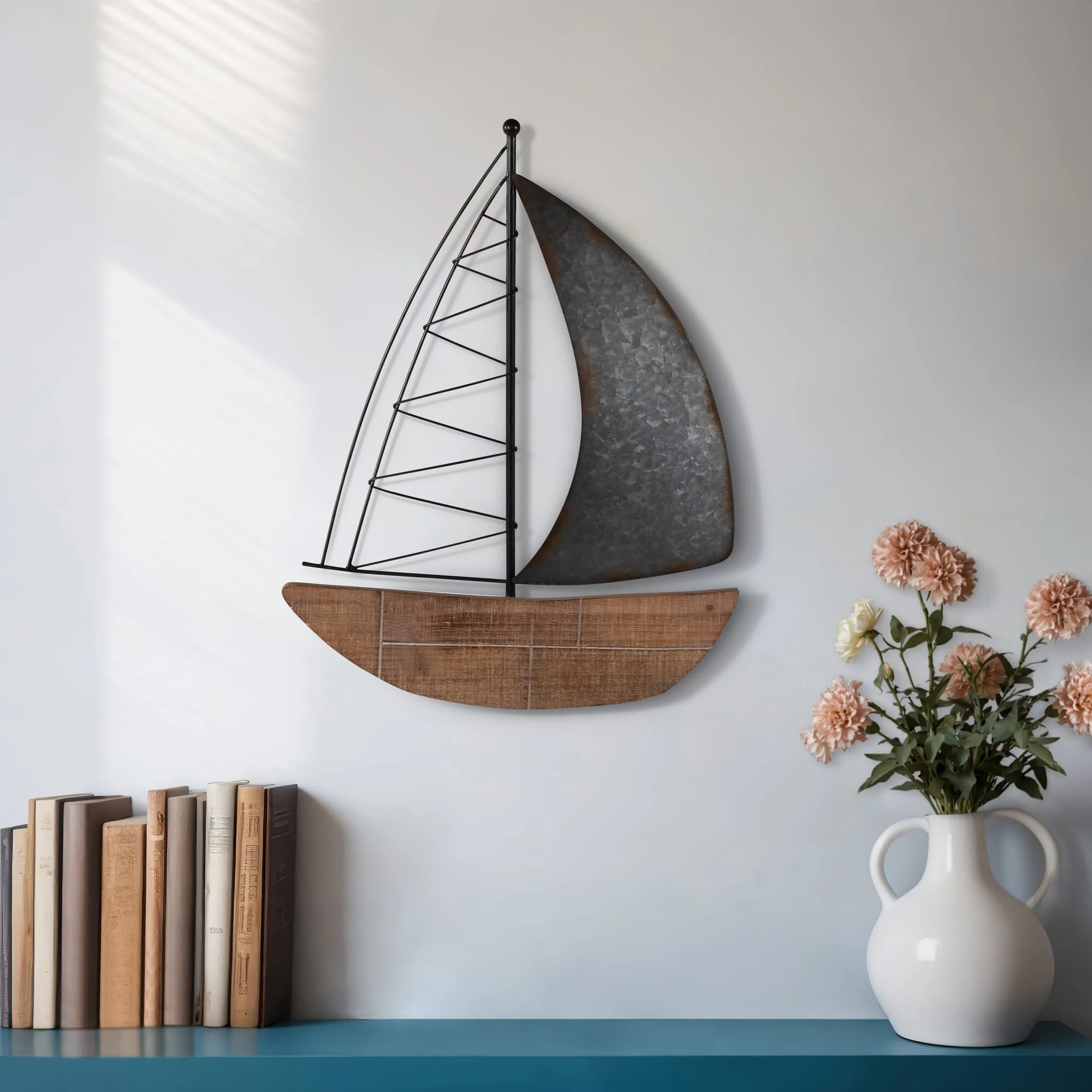 Metal, 19"h Boat Wall Deco, Brown - Image 10